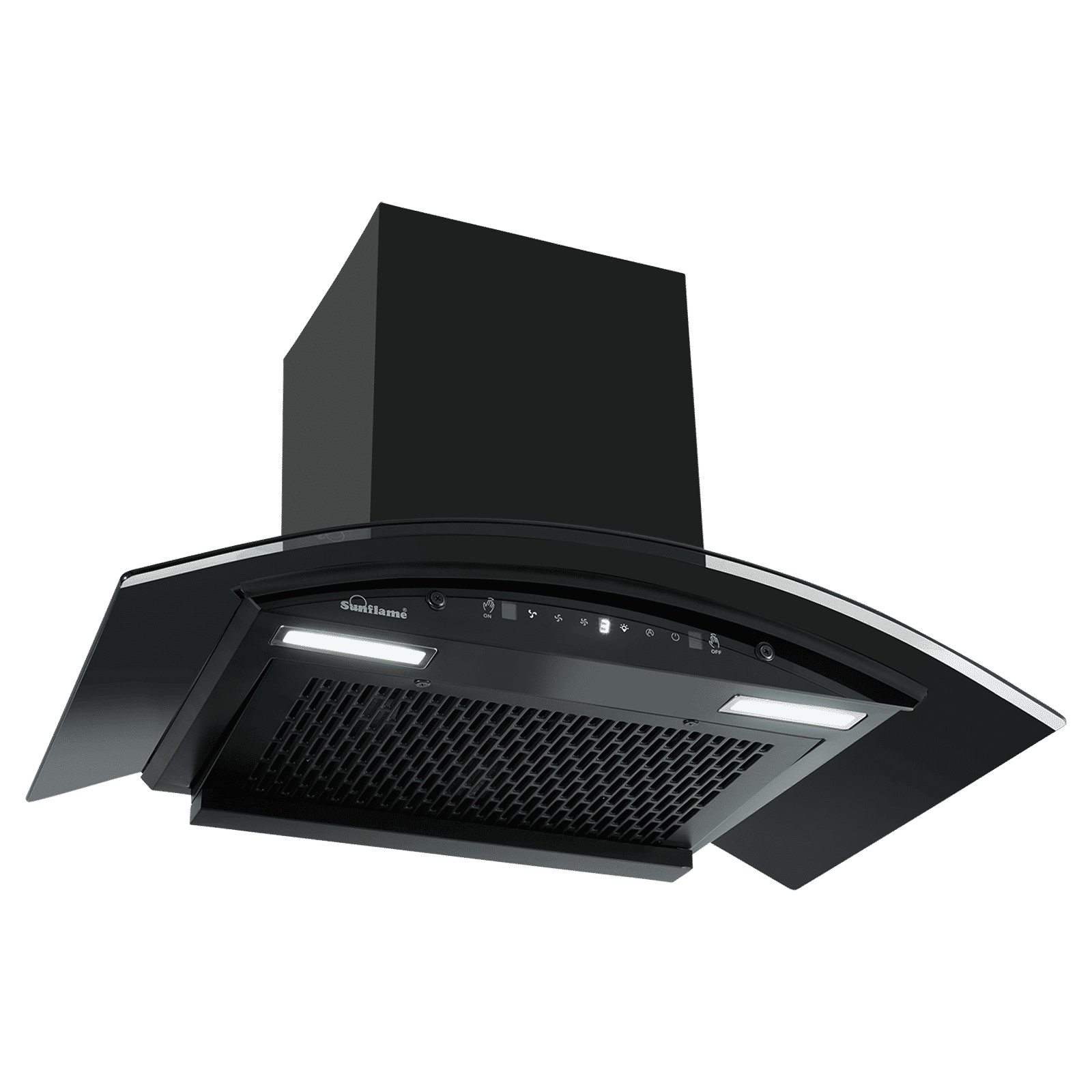 Sunflame Genial 75cm 1300m3/hr Ducted Auto Clean Wall Mounted Chimney with Motion Sensor Control (Black)_5
