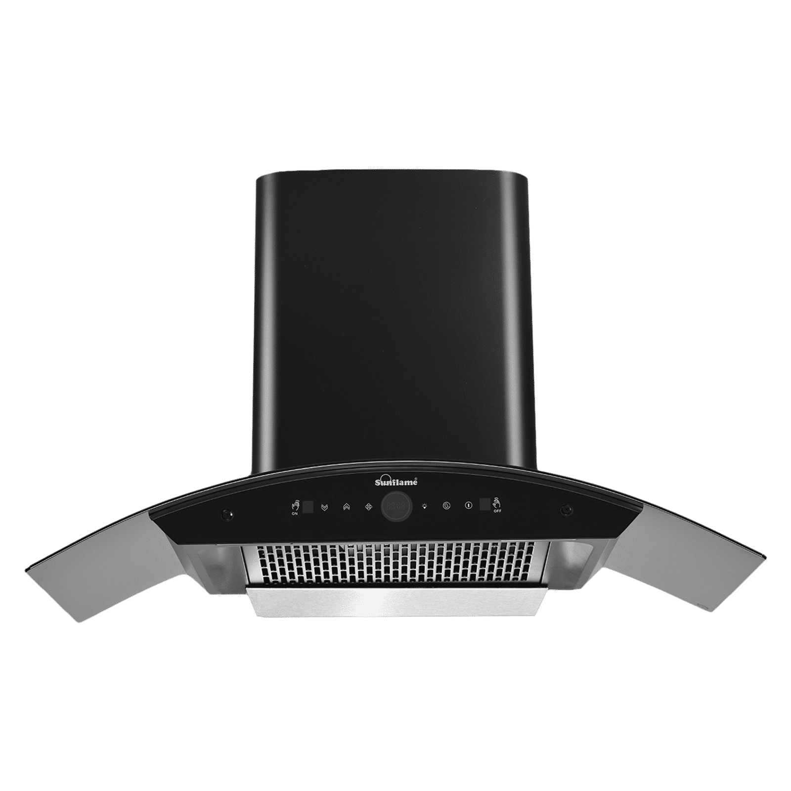 Sunflame Sereno 90cm 1400m³/hr Ductless Auto Clean Wall Mounted Chimney with Motion Sensor (Black)_1