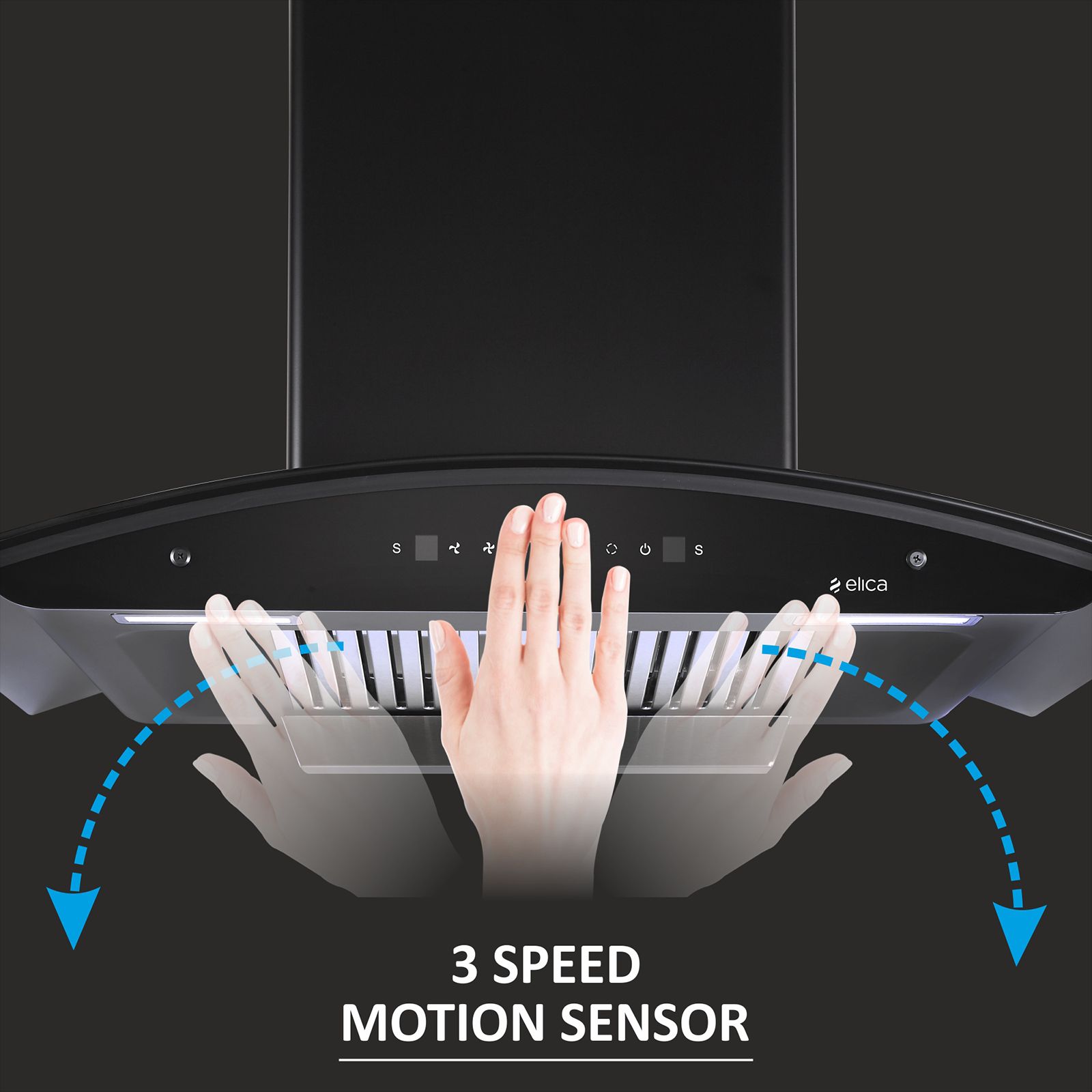 elica BFCG 750 HAC LTW MS NERO 75cm 1350m3/hr Ducted Auto Clean Wall Mounted Chimney with 3 Speed Motion Sensor (Black) elica BFCG 750 HAC LTW MS NERO 75cm 1350m3/hr Ducted Auto Clean Wall Mounted Chimney with 3 Speed Motion Sensor (Black)_2