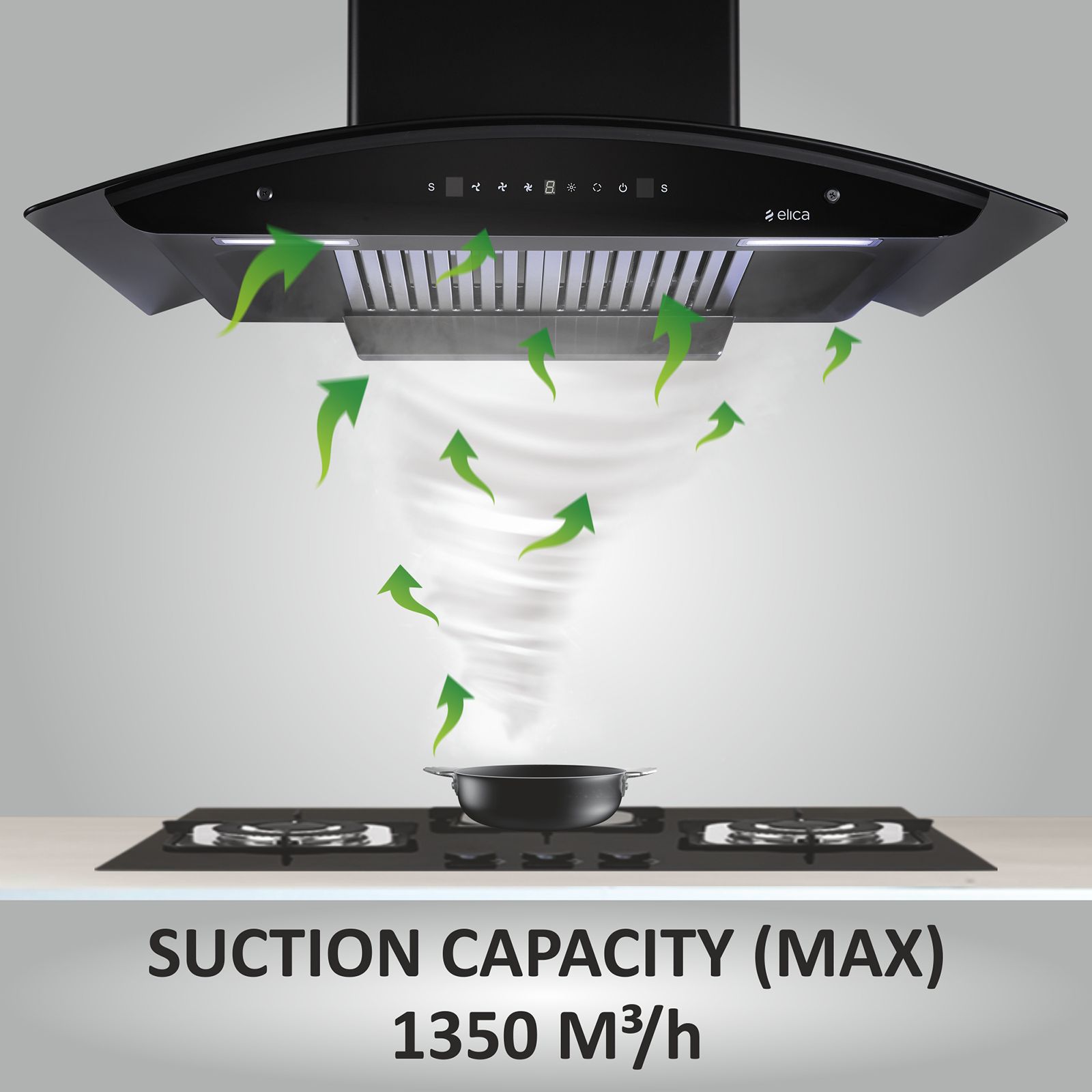 elica BFCG 750 HAC LTW MS NERO 75cm 1350m3/hr Ducted Auto Clean Wall Mounted Chimney with 3 Speed Motion Sensor (Black) elica BFCG 750 HAC LTW MS NERO 75cm 1350m3/hr Ducted Auto Clean Wall Mounted Chimney with 3 Speed Motion Sensor (Black)_3