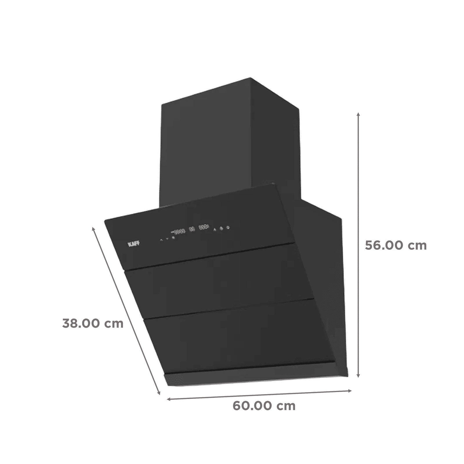 KAFF ALBURY SUPER 60cm 1480m3/hr Ductless Auto Clean Wall Mounted Chimney with Motion Sensor Control (Black)_2