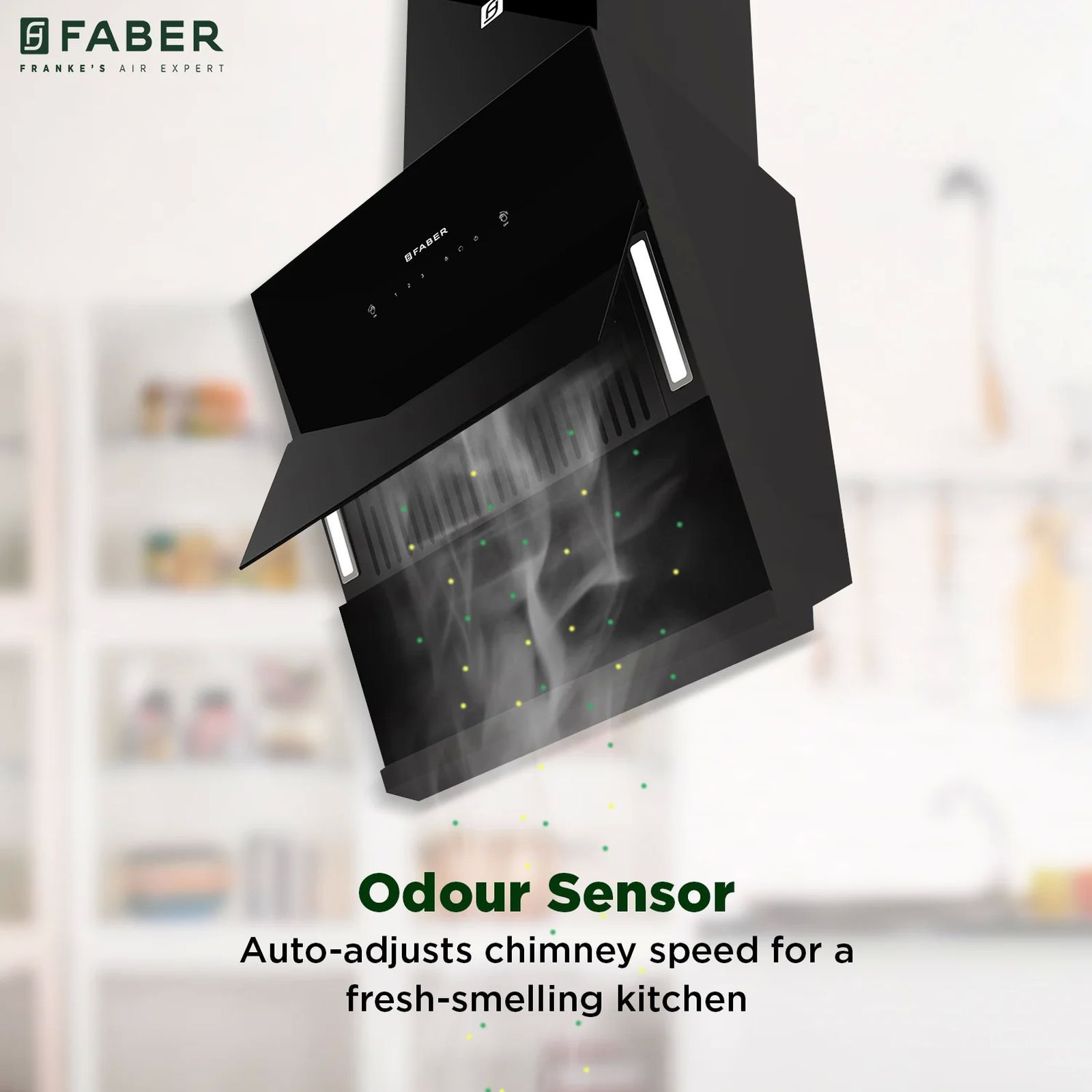 FABER HOOD ZENITH FL HC SC BK IN 60cm 1400m3/hr Ductless Auto Clean Wall Mounted Chimney with Odor Sensor (Black)_9