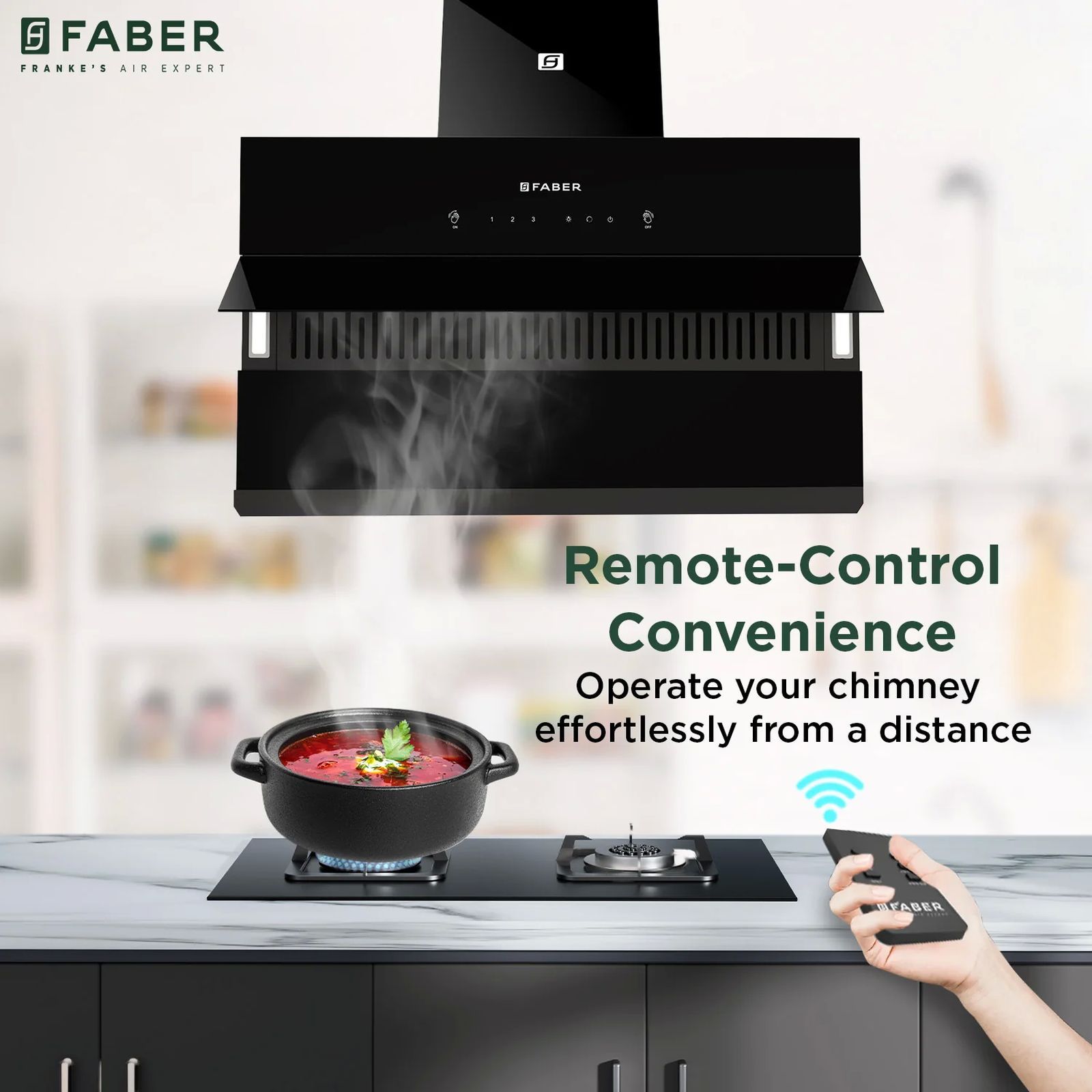 FABER HOOD ZENITH FL HC SC BK IN 90cm 1400m3/hr Ductless Auto Clean Wall Mounted Chimney with Odor Sensor (Black)_9