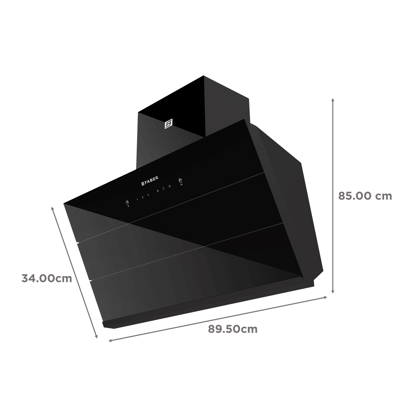 FABER HOOD ZENITH FL HC SC BK IN 90cm 1400m3/hr Ductless Auto Clean Wall Mounted Chimney with Odor Sensor (Black)_2