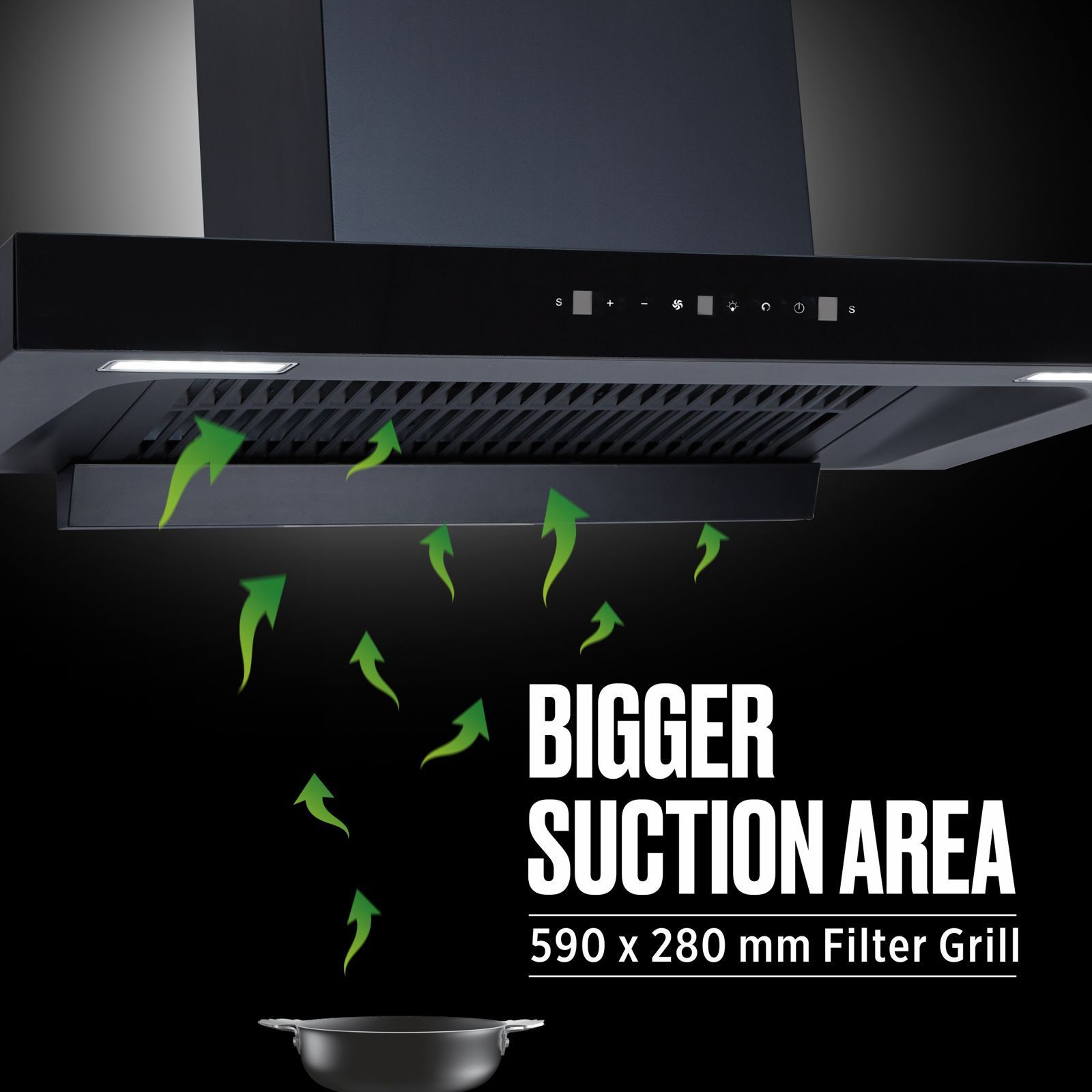 elica SPT MAX FL 900 BLDC 90cm 1500m3/hr Ducted Auto Clean Wall Mounted Chimney with Motion Sensor Control (Black)_5