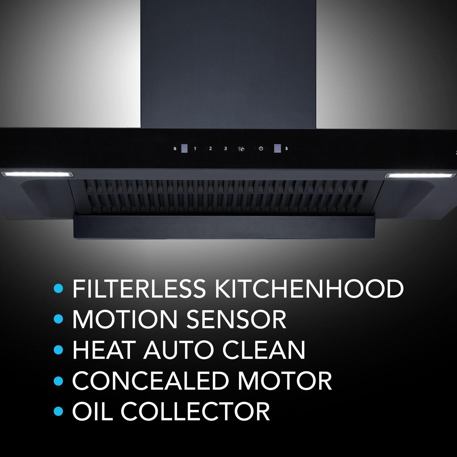 elica FL PLUS SPT MAX 90cm 1600m3/hr Ducted Auto Clean Wall Mounted Chimney with Motion Sensor Control (Black)_6