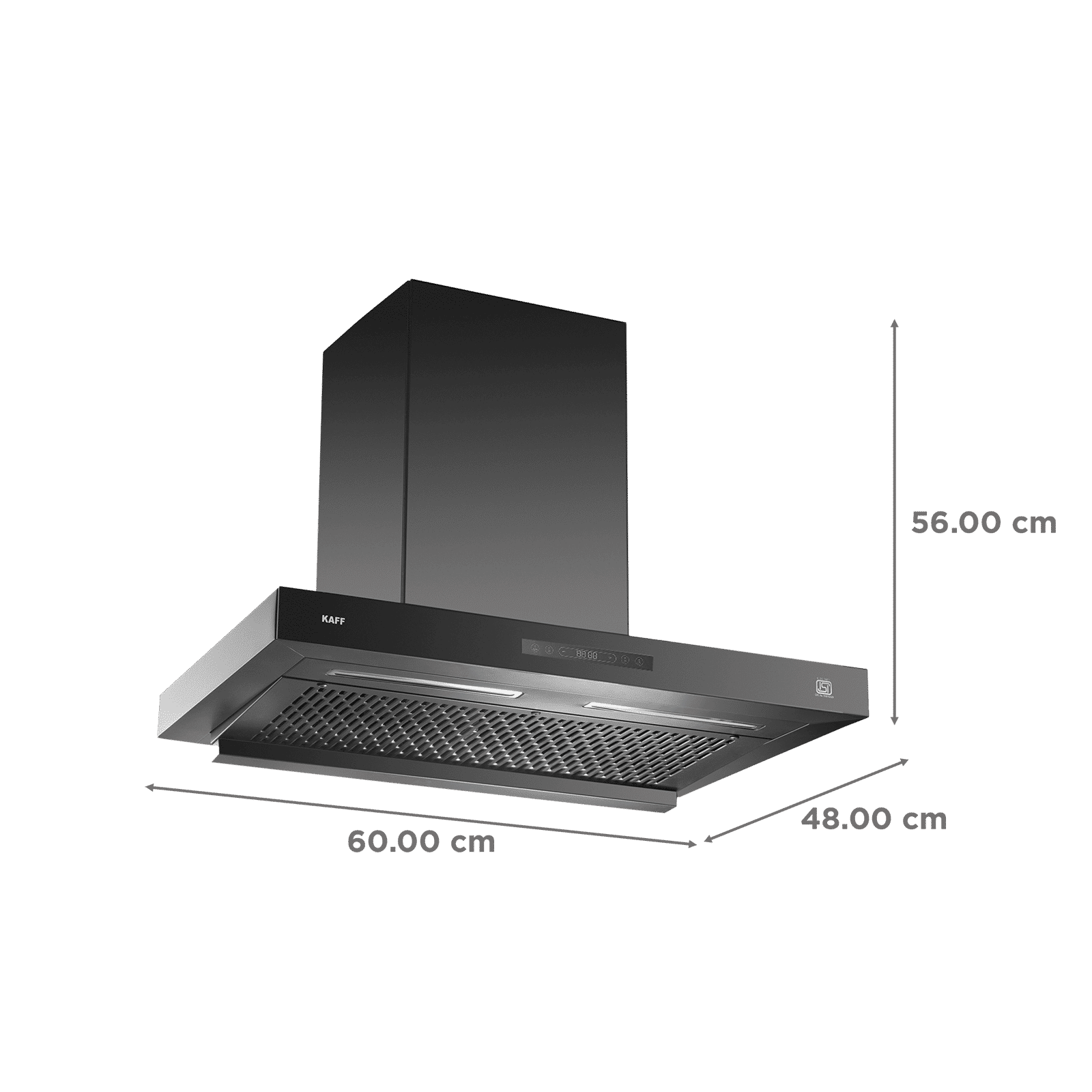 KAFF ASHPRO 60 DC 60cm 1400m3/hr Ductless Auto Clean Wall Mounted Chimney with Motion Sensor Control (Black)_2