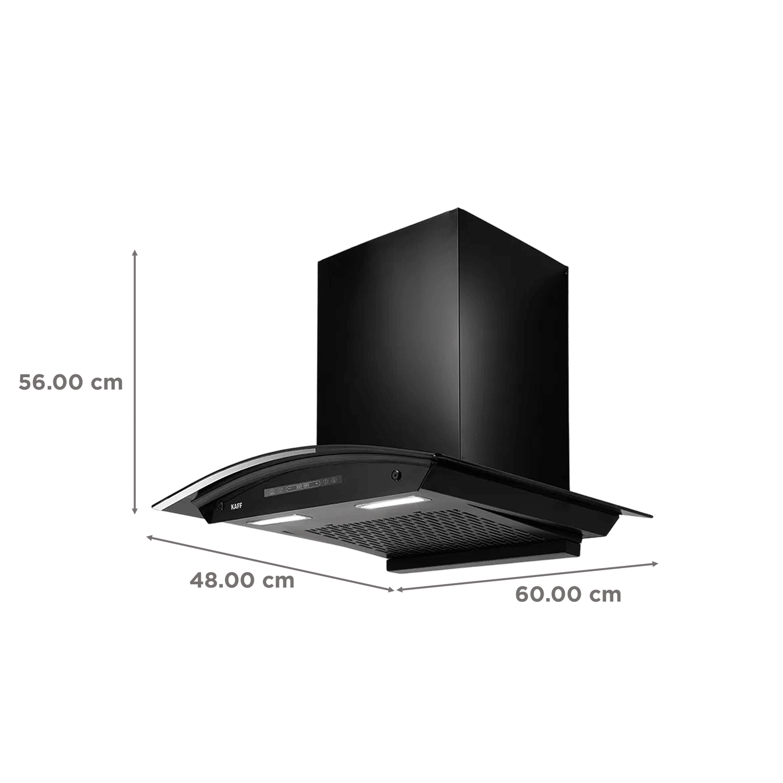 KAFF MAINZ DC 60cm 1400m3/hr Ductless Auto Clean Wall Mounted Chimney with Digital Display (Black)_2