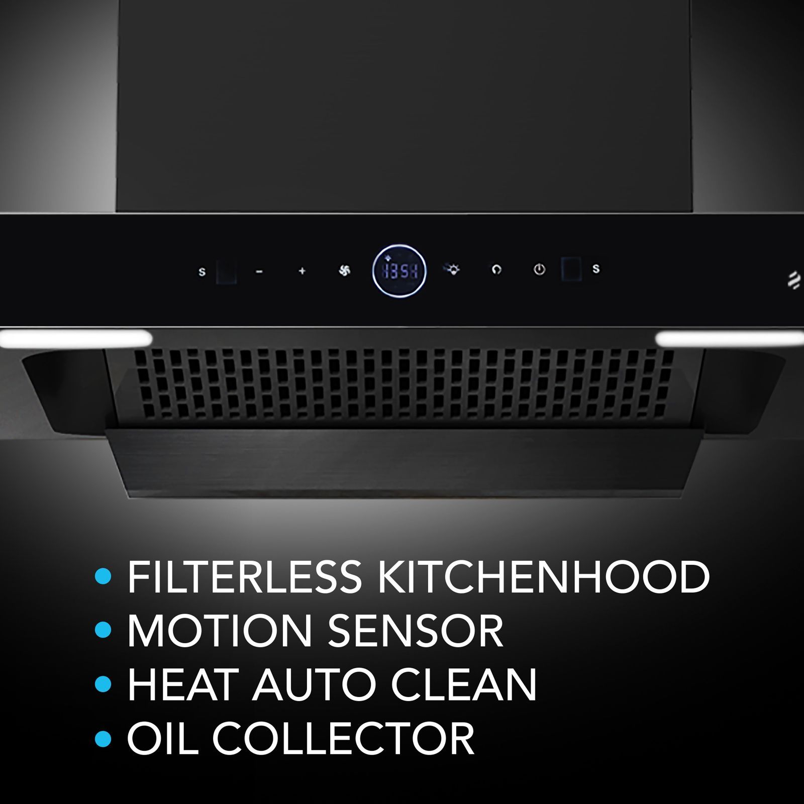 elica SPT PRO PLUS FL BLDC 60cm 1600m3/hr Ducted Auto Clean Wall Mounted Chimney with Motion Sensor Control (Black)_6