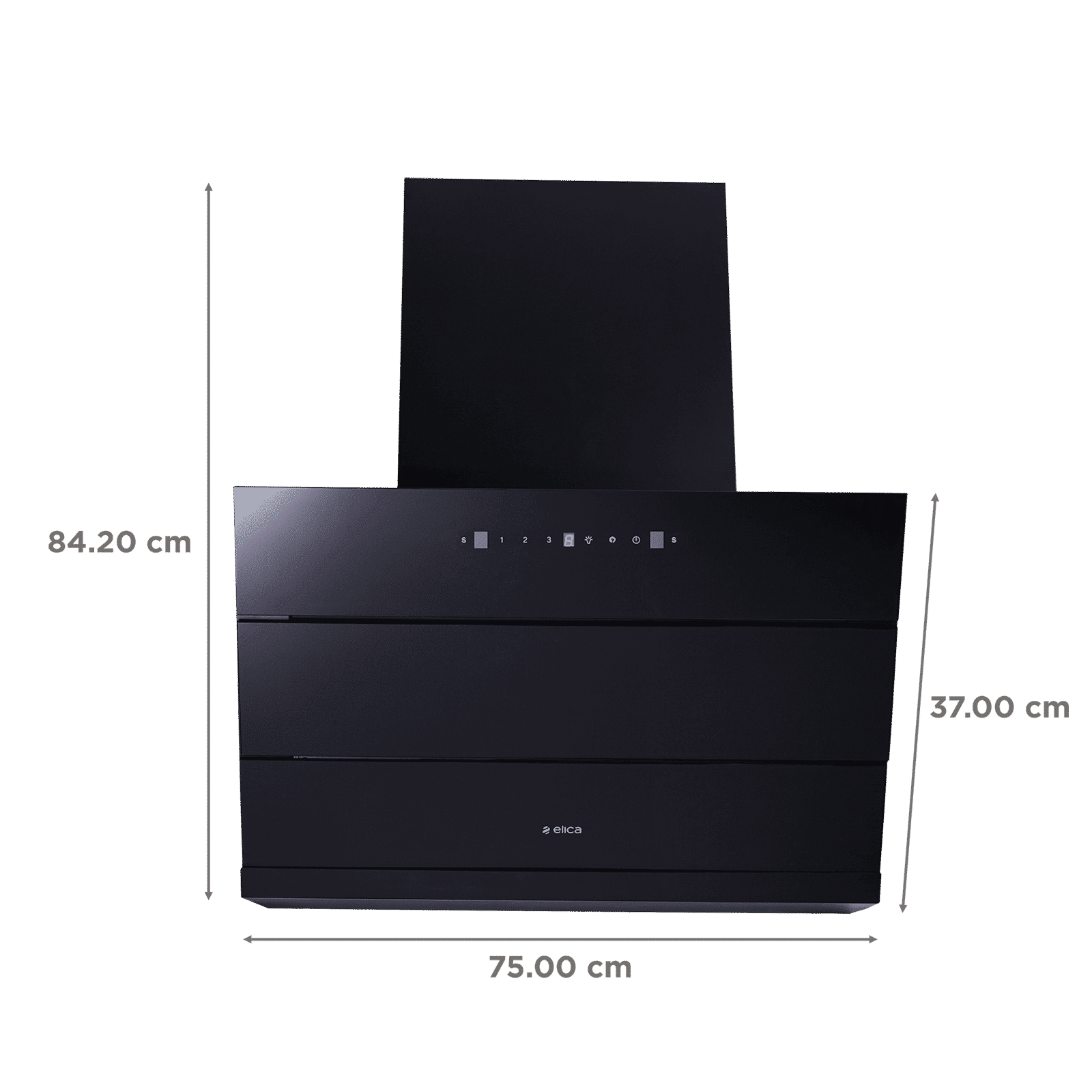 elica EFL 3V 751 HAC LTW MS NERO 75cm 1325m3/hr Ductless Cabinet/Hob Mounted Chimney with Motion Sensor Control (Black)_2