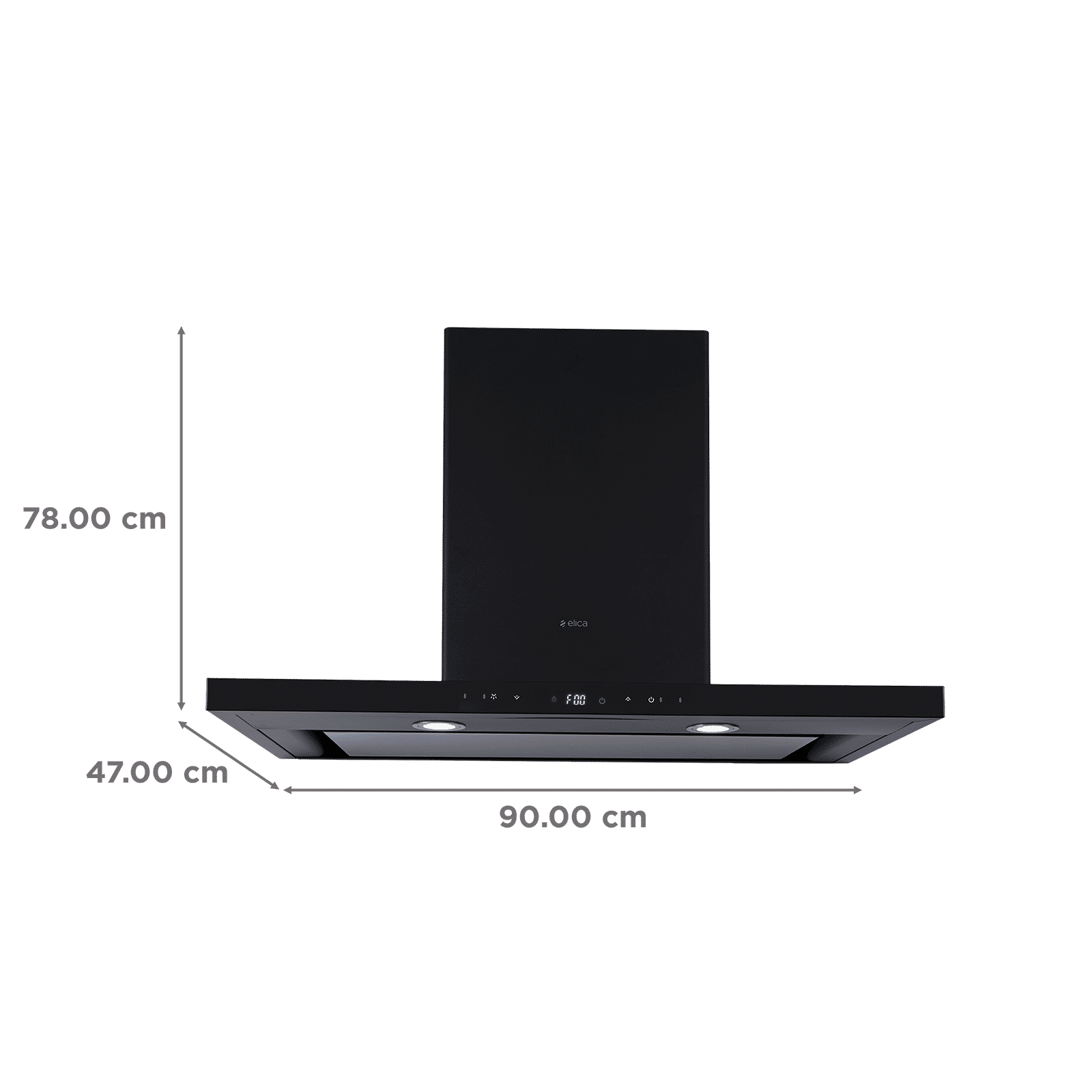 elica ISMART SPOT H4 EDS LTW 90 NERO 90cm 1425m³/hr Ducted Wall Mounted Chimney with Motion Sensor Control (Black)_2