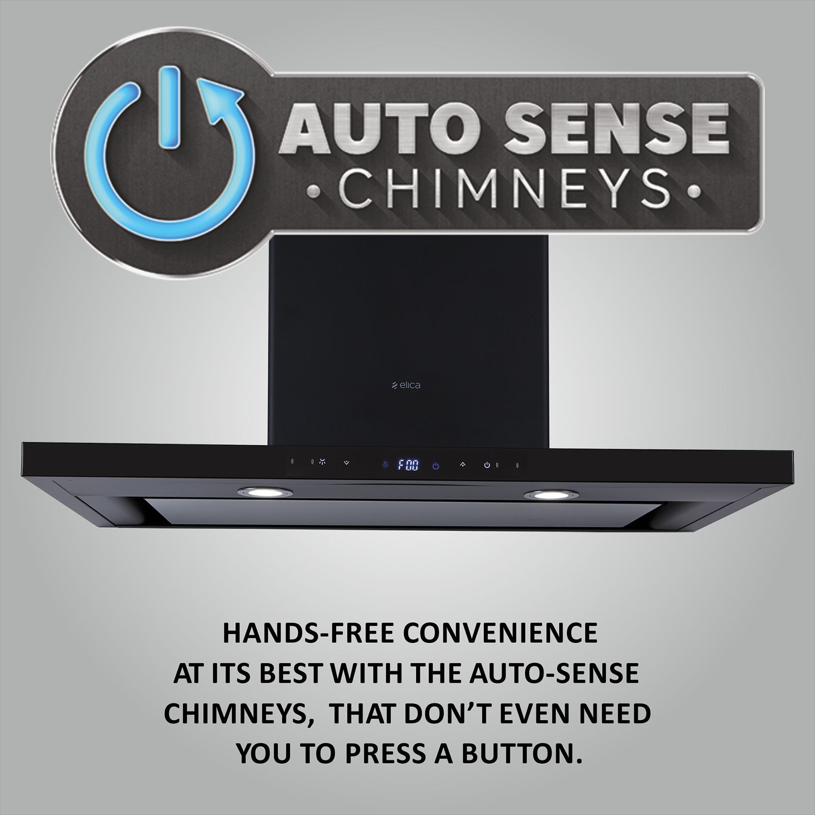 elica ISMART SPOT H4 EDS LTW 90 NERO 90cm 1425m³/hr Ducted Wall Mounted Chimney with Motion Sensor Control (Black)_4