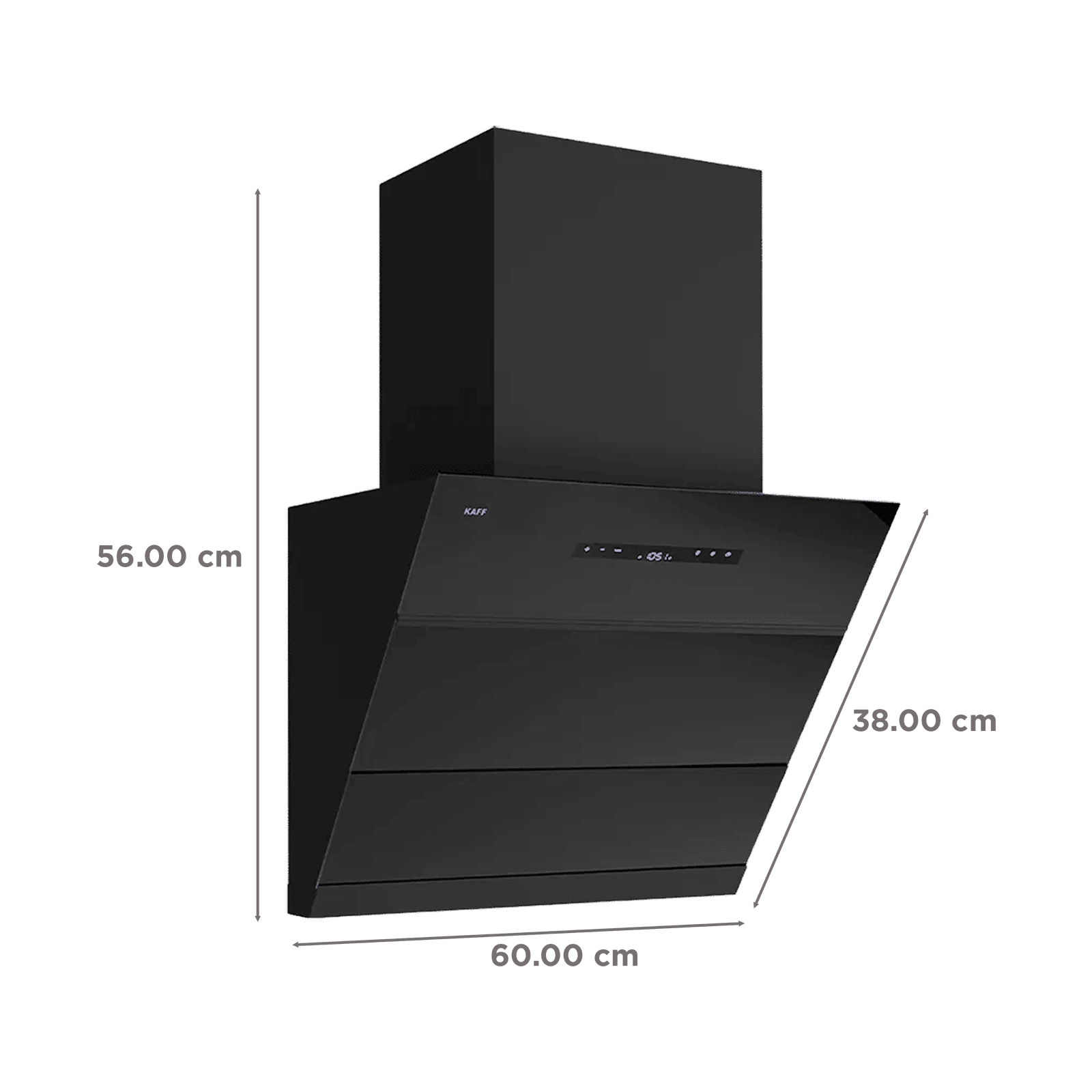 KAFF LYNN 60cm 1600m3/hr Ductless Auto Clean Wall Mounted Chimney with Gesture Motion (Black)_2