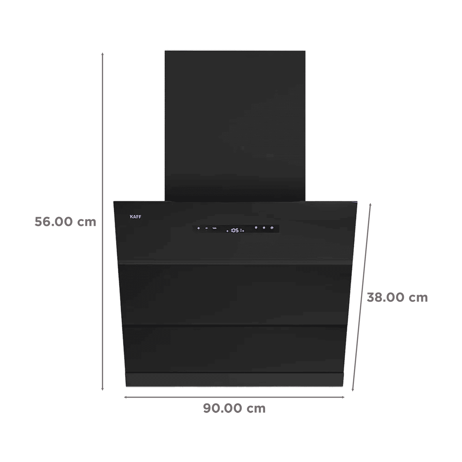 KAFF LYNN 90cm 1600m3/hr Ductless Auto Clean Wall Mounted Chimney with Gesture Motion (Black)_2