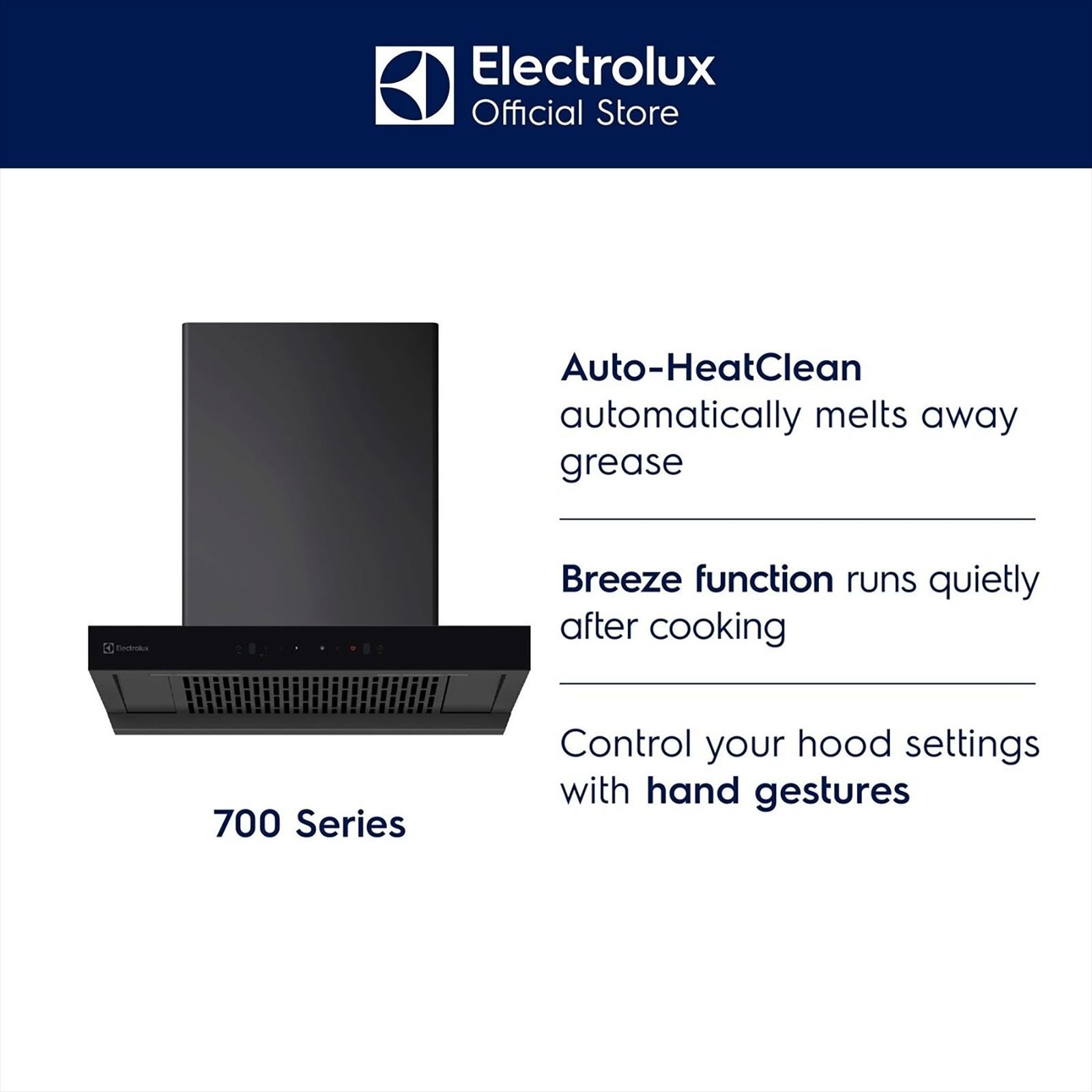 Electrolux 700 Series 60cm 815m3/hr Ducted Auto Clean Wall Mounted Chimney with Gesture Control (Black)_11