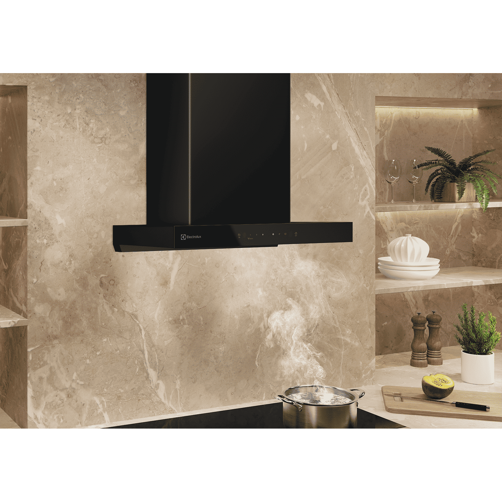 Electrolux 700 Series 60cm 815m3/hr Ducted Auto Clean Wall Mounted Chimney with Gesture Control (Black)_6