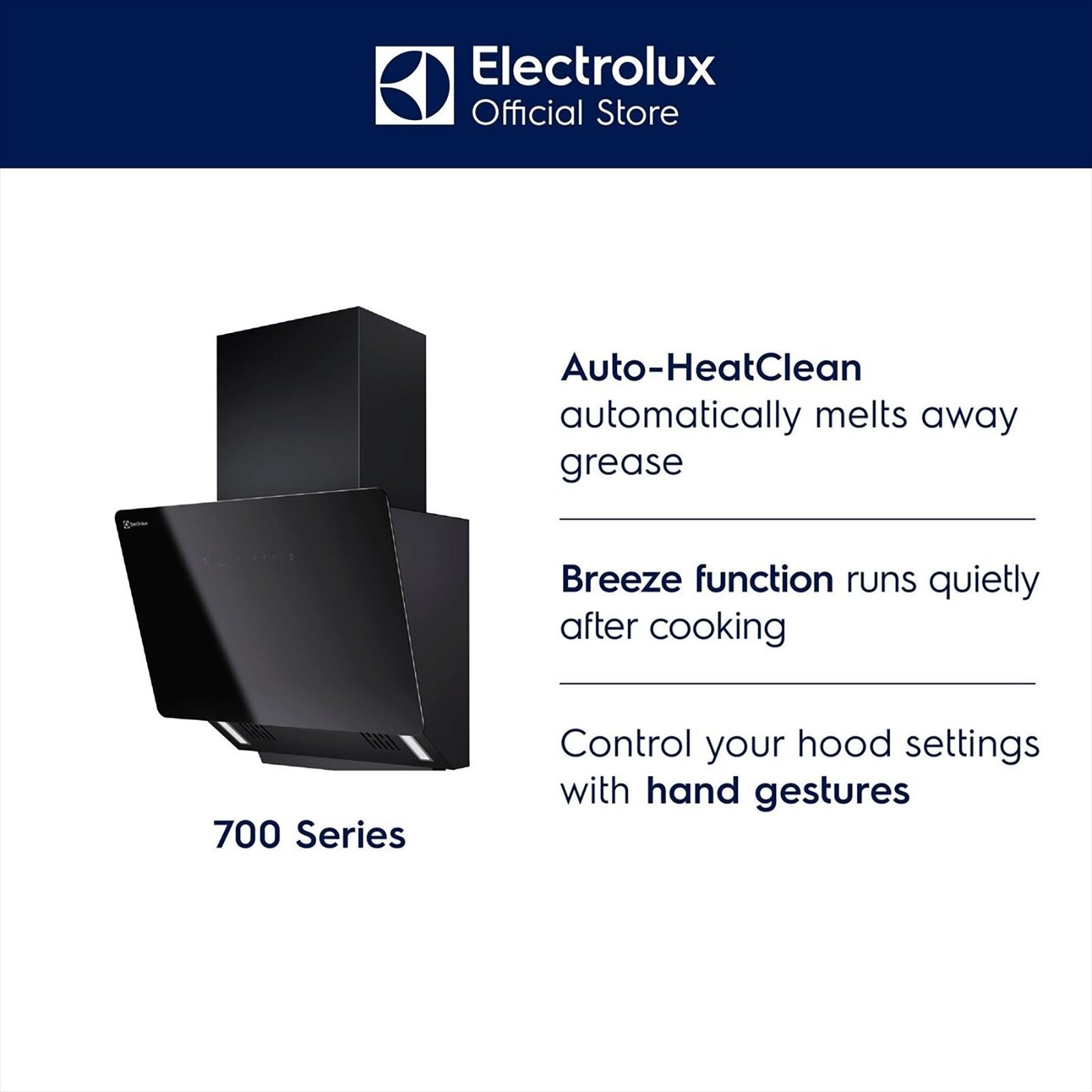 Electrolux 700 Series 60cm 865m3/hr Ducted Auto Clean Wall Mounted Chimney with Gesture Control (Black) Electrolux 700 Series 60cm 865m3/hr Ducted Auto Clean Wall Mounted Chimney with Gesture Control (Black)_15