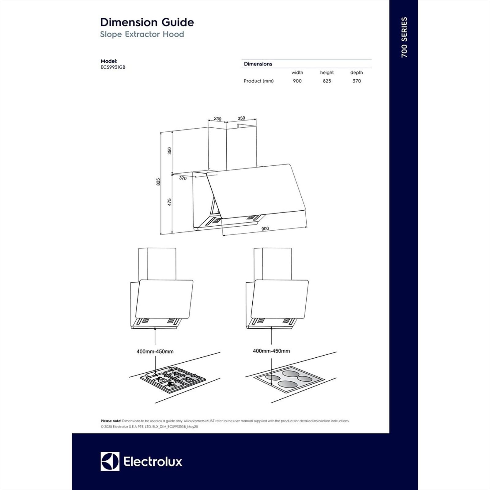 Electrolux 700 Series 90cm 856m3/hr Ducted Auto Clean Wall Mounted Chimney with Gesture Control (Black)_14
