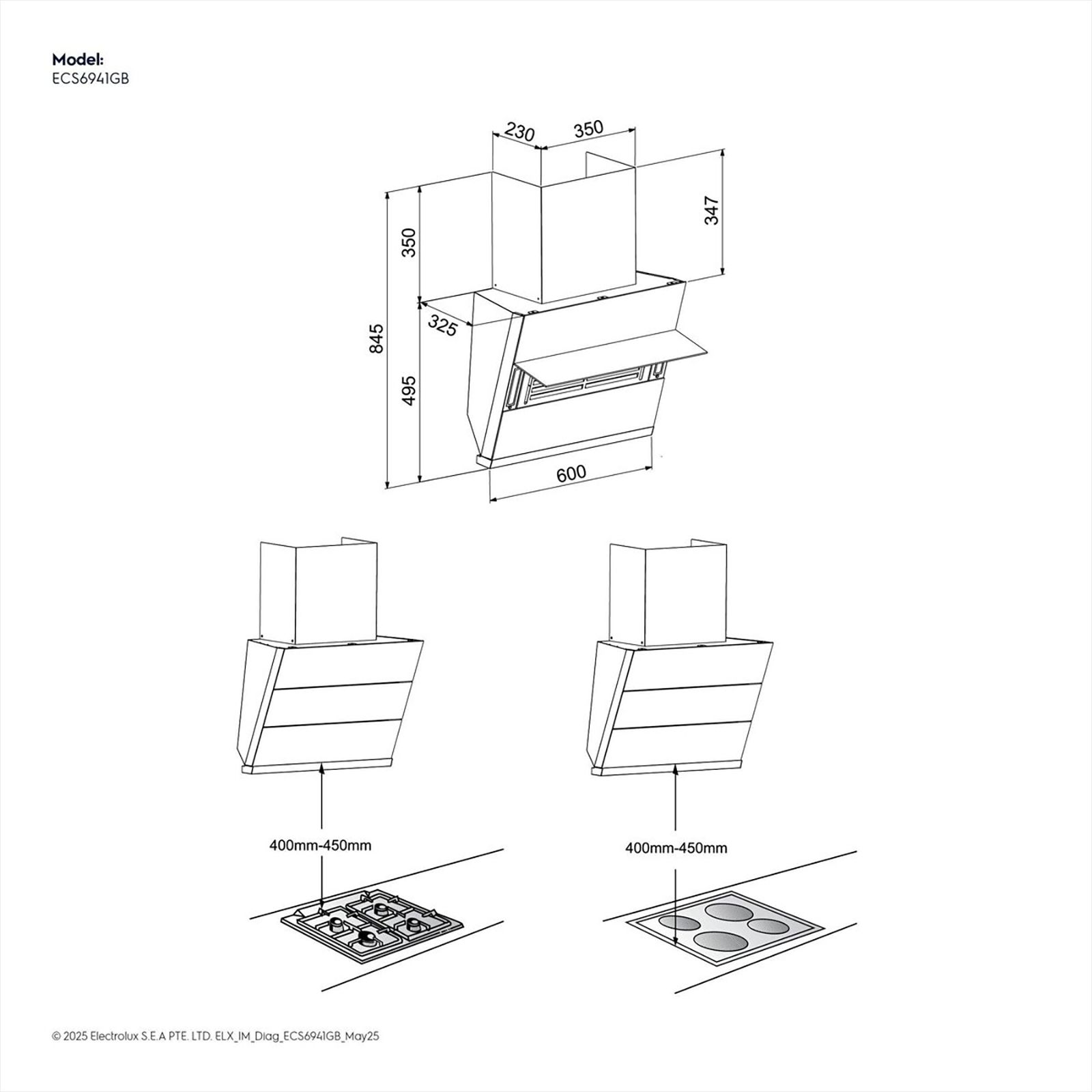 Electrolux 700 Series 60cm 821m3/hr Ducted Auto Clean Wall Mounted Chimney with Gesture Control (Black)_16