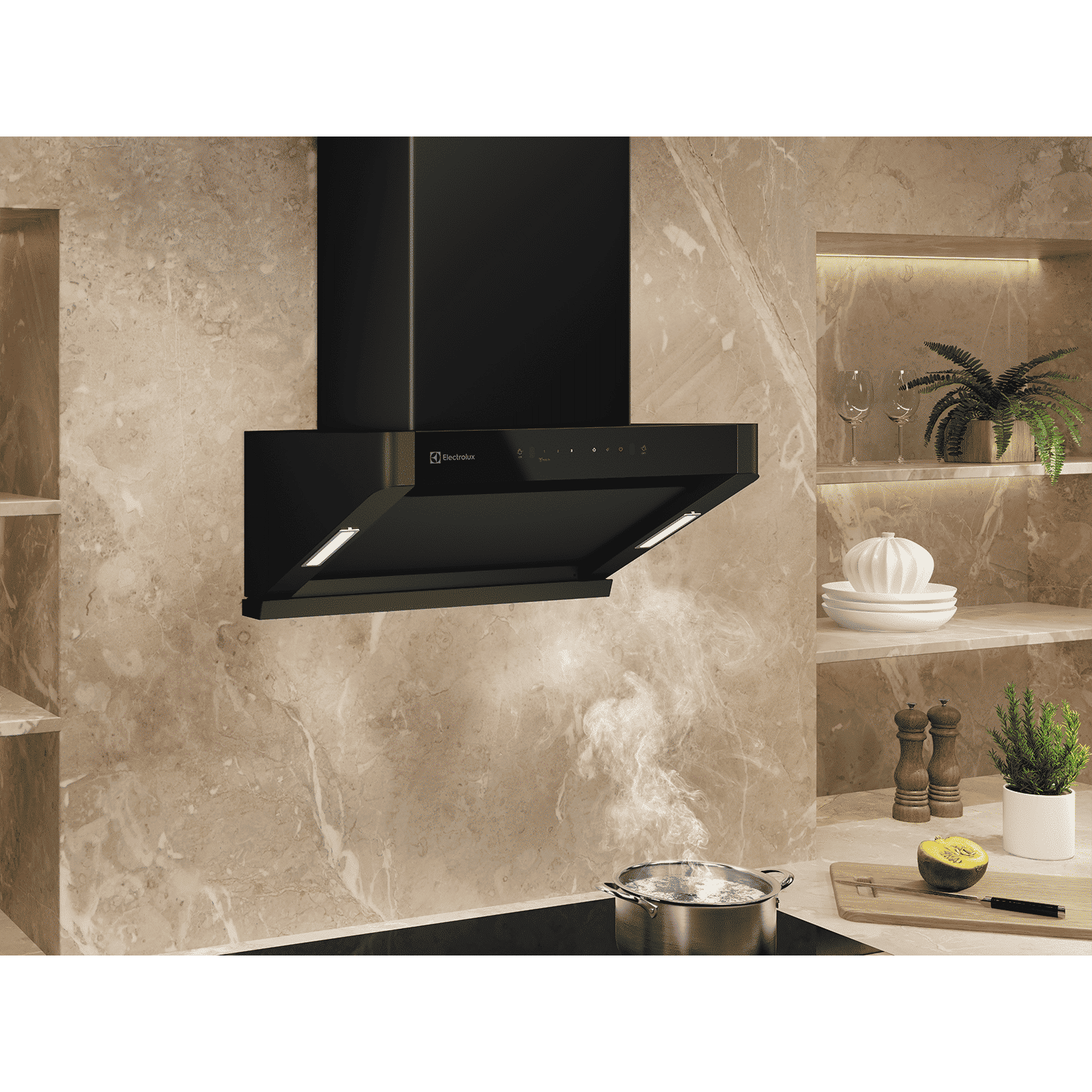 Electrolux 700 Series 60cm 730m3/hr Ducted Auto Clean Wall Mounted Chimney with Gesture Control (Black)_6