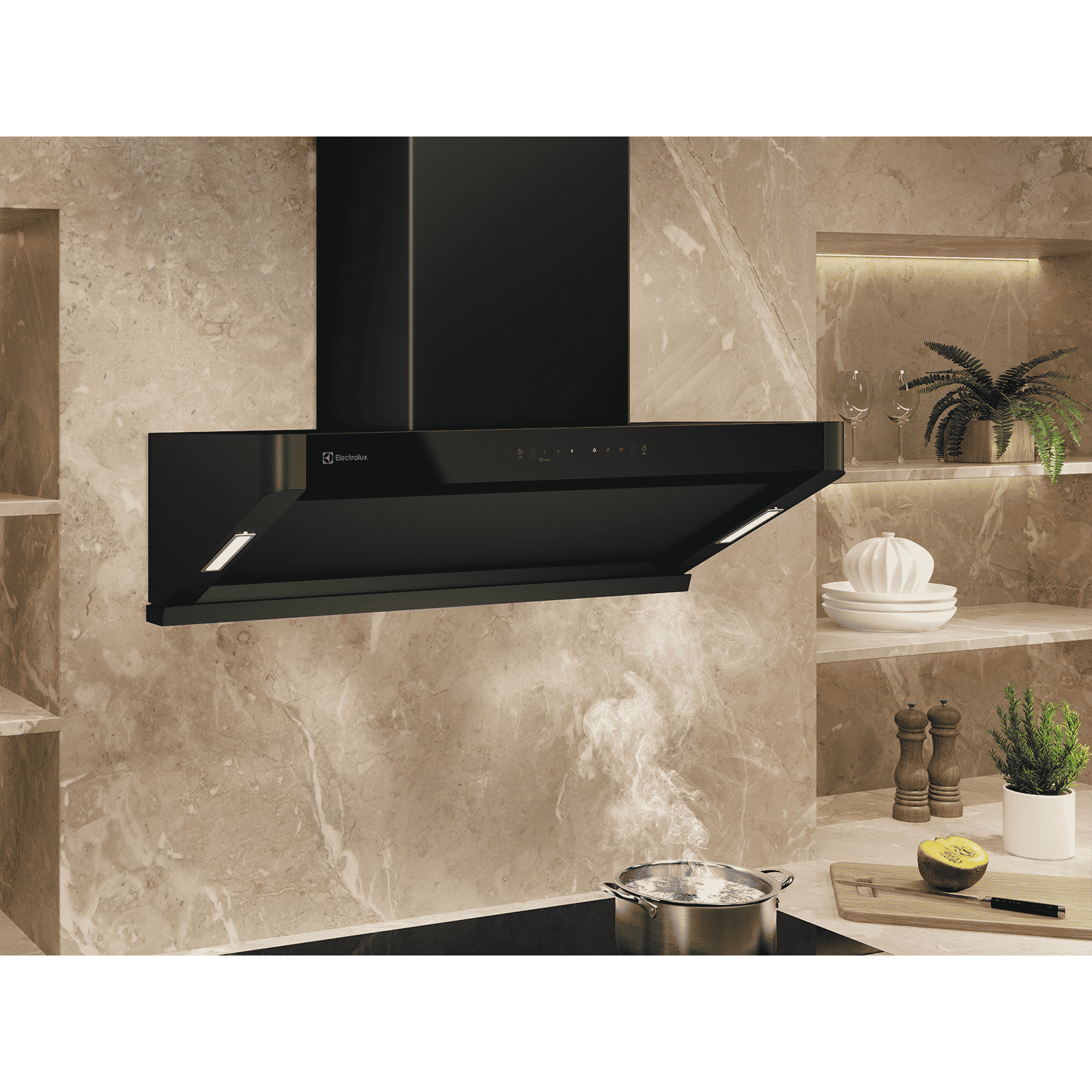 Electrolux 700 Series 90cm 780m3/hr Ducted Auto Clean Wall Mounted Chimney with Gesture Control (Black)_5