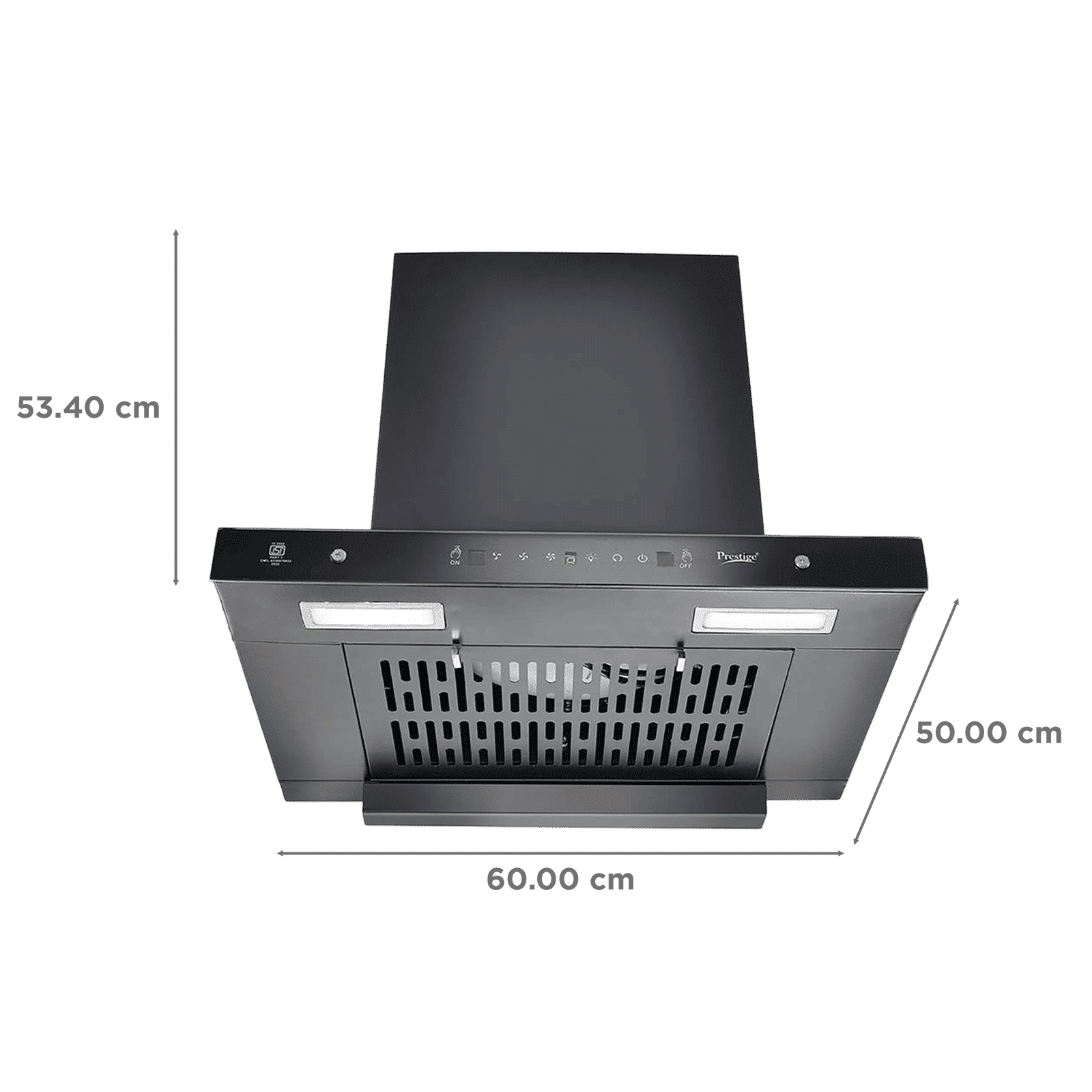 Prestige Edge 600 60cm 2038.81m3/hr Ducted Auto Clean Wall Mounted Chimney with Revolutionary Motion Sensor (Black)_2