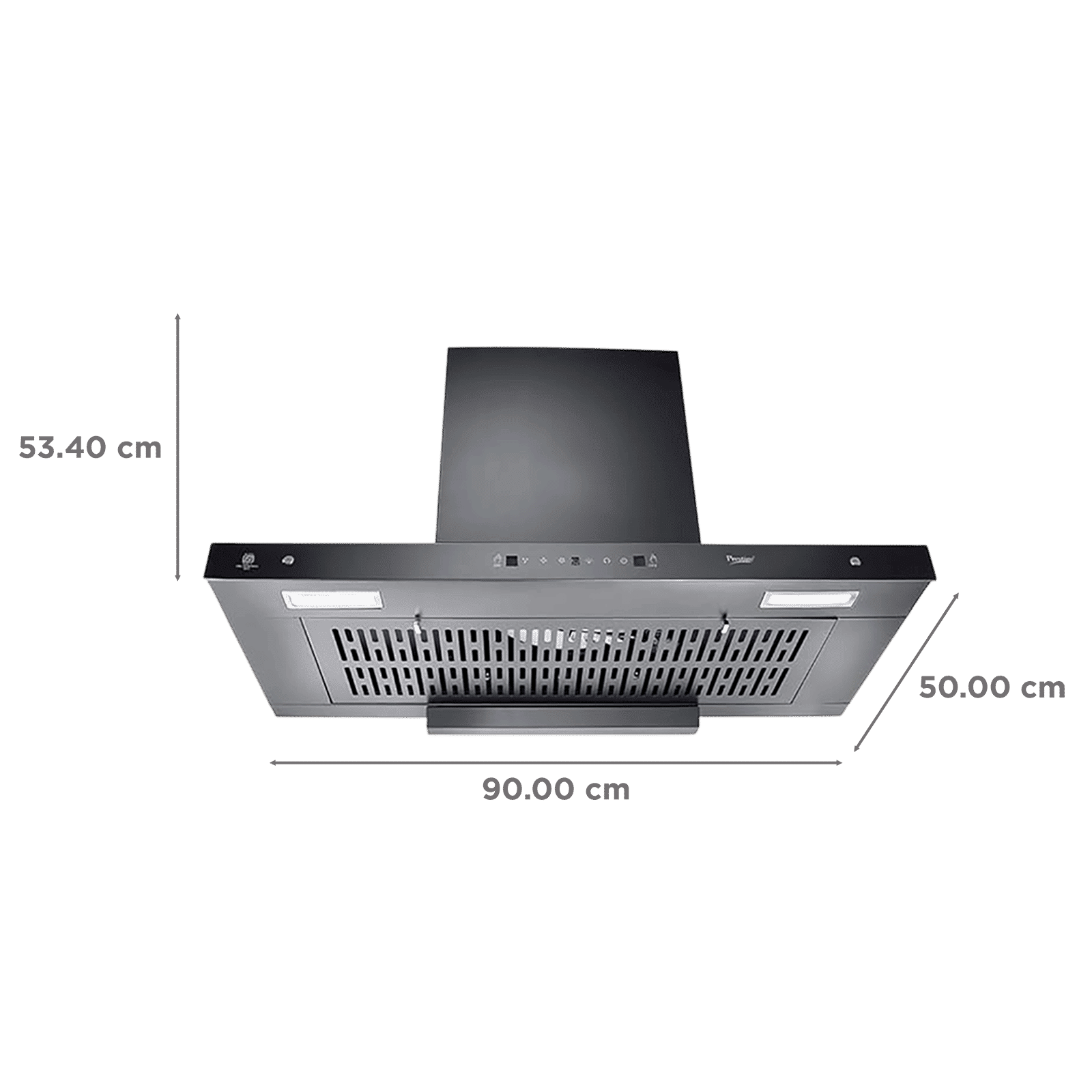 Prestige Edge 900 90cm 2038.81m3/hr Ducted Auto Clean Wall Mounted Chimney with Revolutionary Motion Sensor (Black)_2