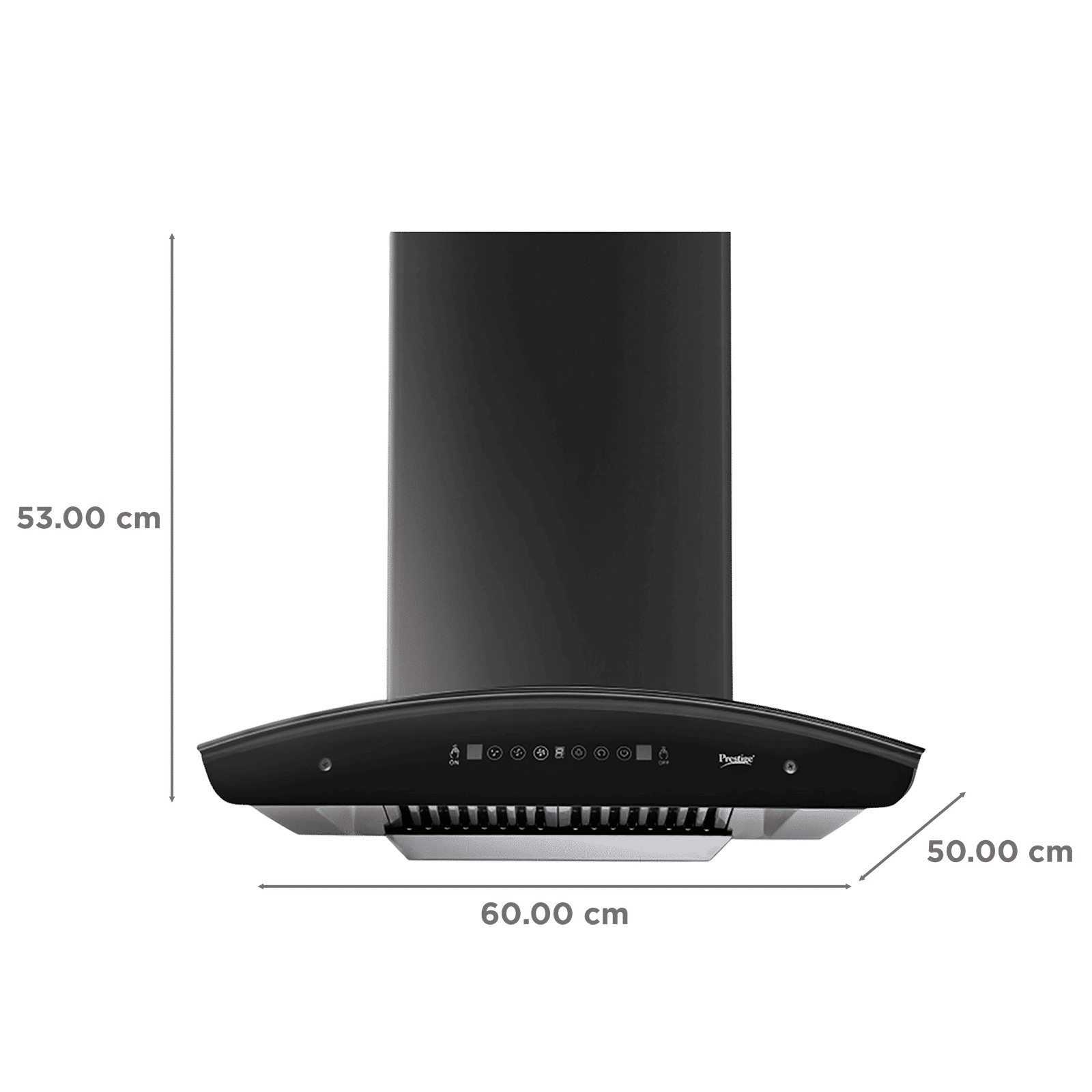Prestige Oscar Plus 60cm 1200m3/hr Ducted Auto Clean Wall Mounted Chimney with Safe SenSe Technology (Black)_2