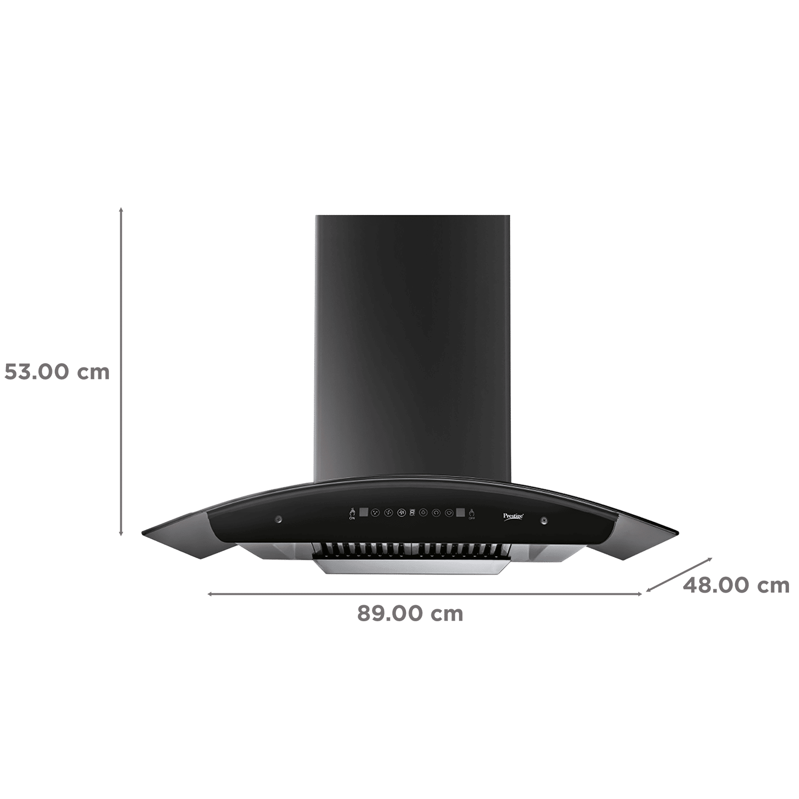 Prestige Oscar Plus 90cm 1200m3/hr Ducted Auto Clean Wall Mounted Chimney with Safe SenSe Technology (Black)_2