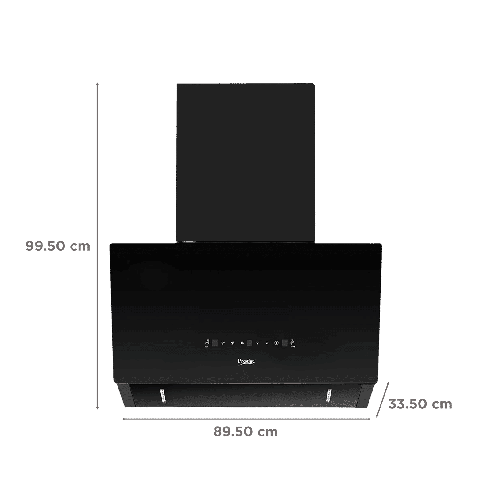 Prestige Provo Plus 90cm 1400m3/hr Ducted Auto Clean Wall Mounted Chimney with Revolutionary Motion Sensor (Black)_3