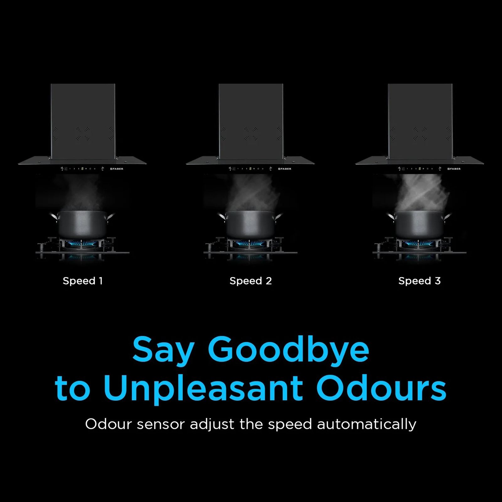 FABER HOOD COSMOS 3D HC SC BK BF 90cm 1400m3/hr Ductless Auto Clean Wall Mounted Chimney with Odour Sensor (Black)_10