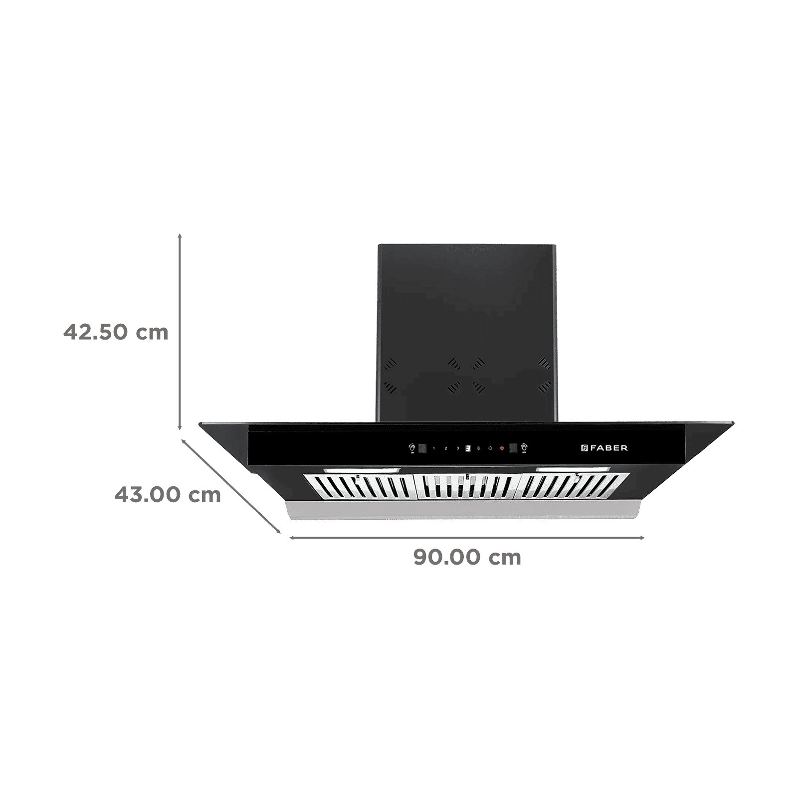 FABER HOOD COSMOS 3D HC SC BK BF 90cm 1400m3/hr Ductless Auto Clean Wall Mounted Chimney with Odour Sensor (Black)_2