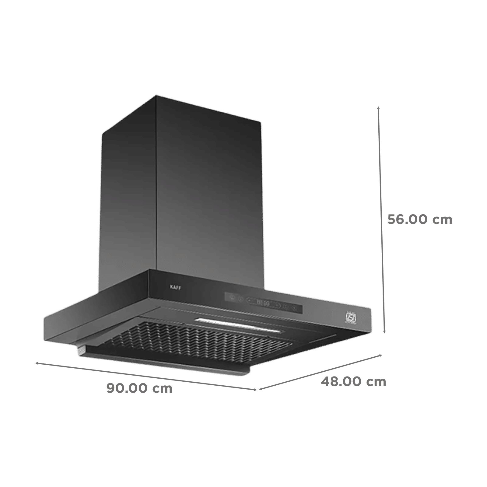 KAFF ASHPRO DC 90cm 1400 m3/hr Ducted Auto Clean Wall Mounted Chimney with Gesture Motion Control (Matt Black)_2