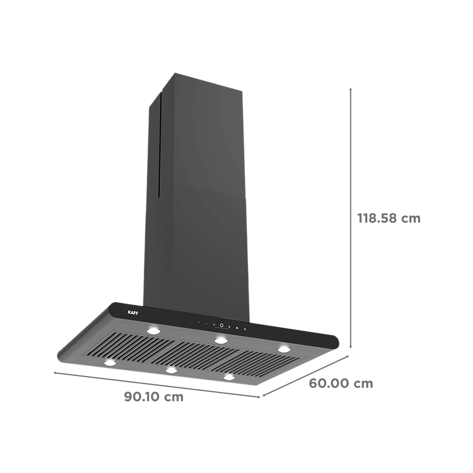 KAFF CANARY DC 90cm 1480 m3/hr Ducted Auto Clean Ceiling Mounted Chimney with Gesture Motion Control (Black)_2