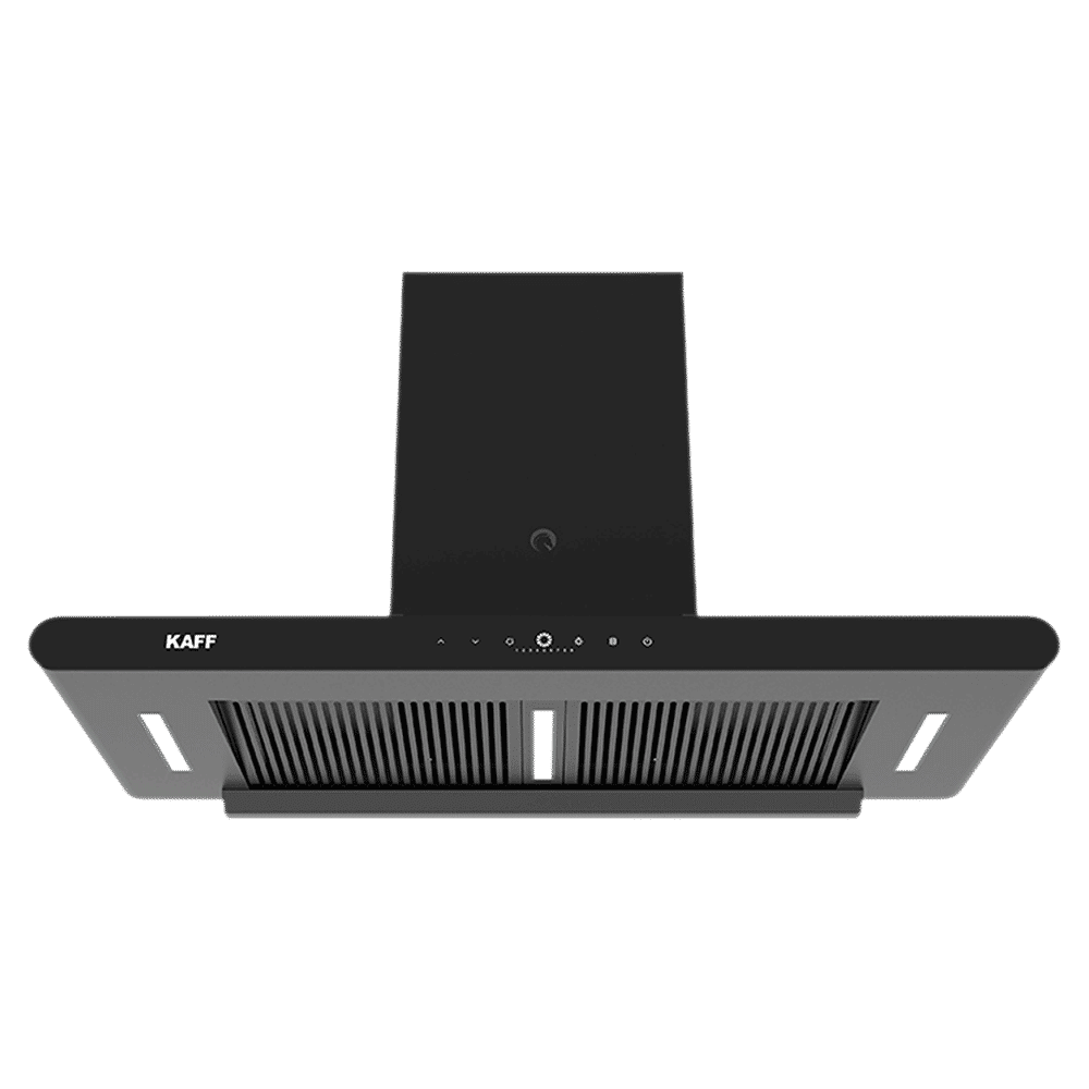 KAFF CANARY DC 90cm 1480m3/hr Ducted Auto Clean Wall Mounted Chimney with Gesture Motion Control (Matte Black)_1
