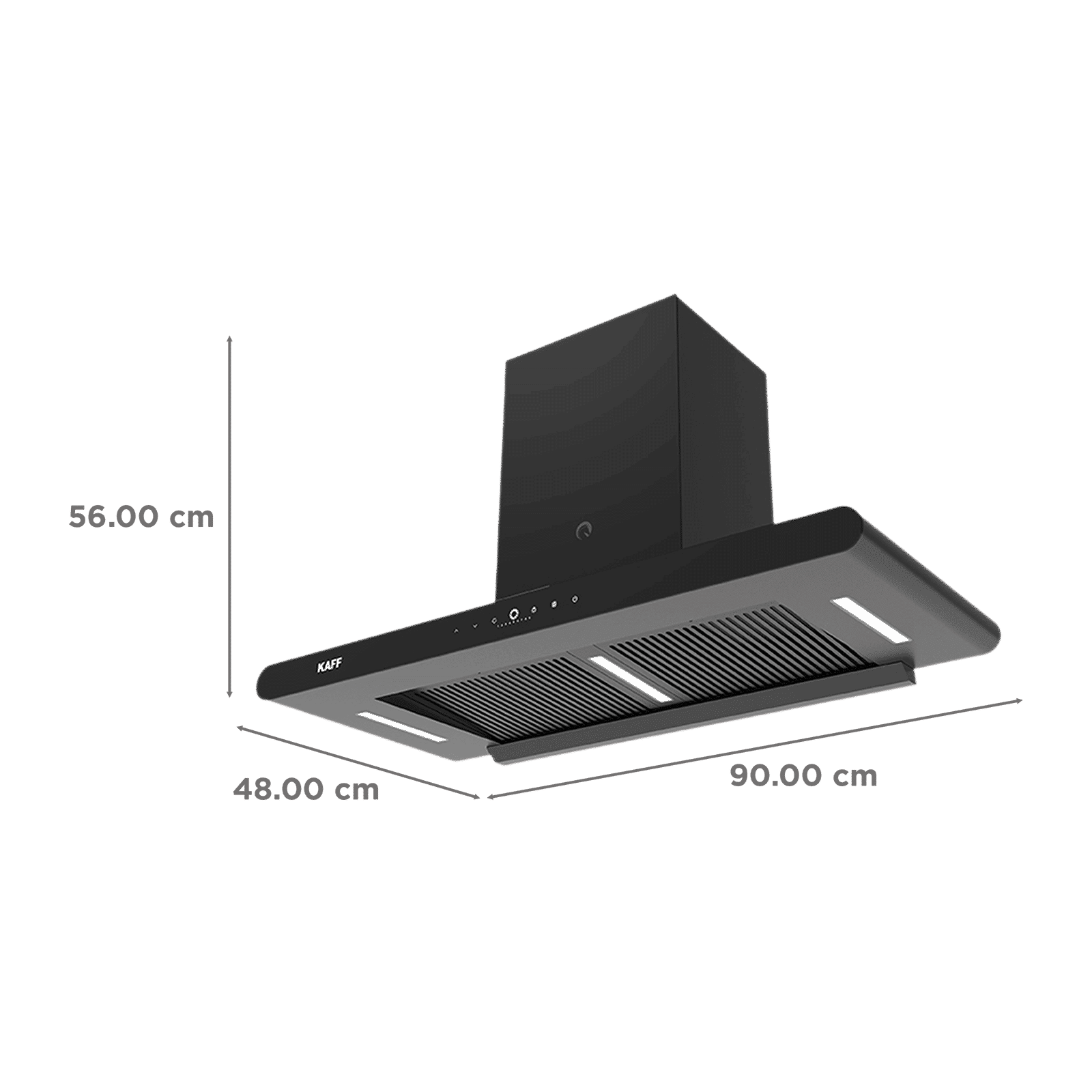KAFF CANARY DC 90cm 1480m3/hr Ducted Auto Clean Wall Mounted Chimney with Gesture Motion Control (Matte Black)_3