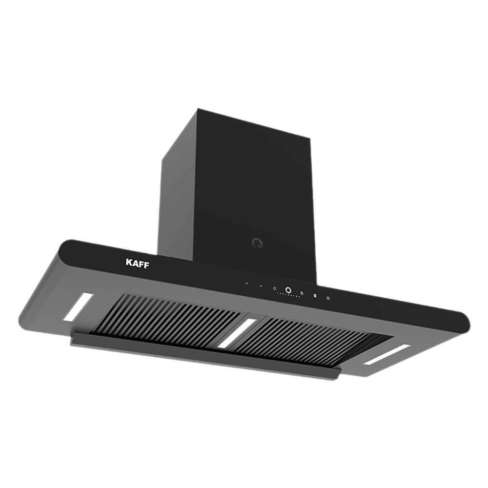 KAFF CANARY DC 90cm 1480m3/hr Ducted Auto Clean Wall Mounted Chimney with Gesture Motion Control (Matte Black)_2