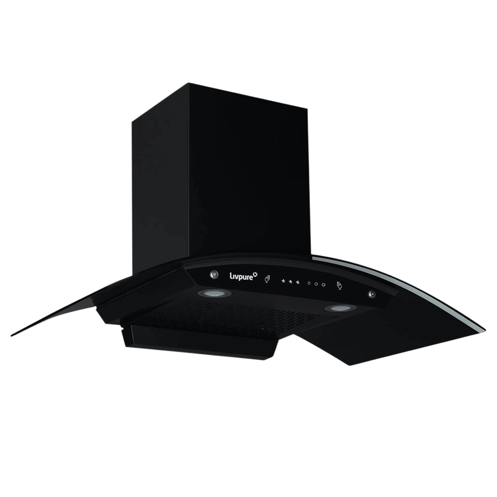 Livepure Swirl 90cm 1400m3/hr Ducted Auto Clean Wall Mounted Chimney with Motion Sensor Controls (Black) Livepure Swirl 90cm 1400m3/hr Ducted Auto Clean Wall Mounted Chimney with Motion Sensor Controls (Black)_2