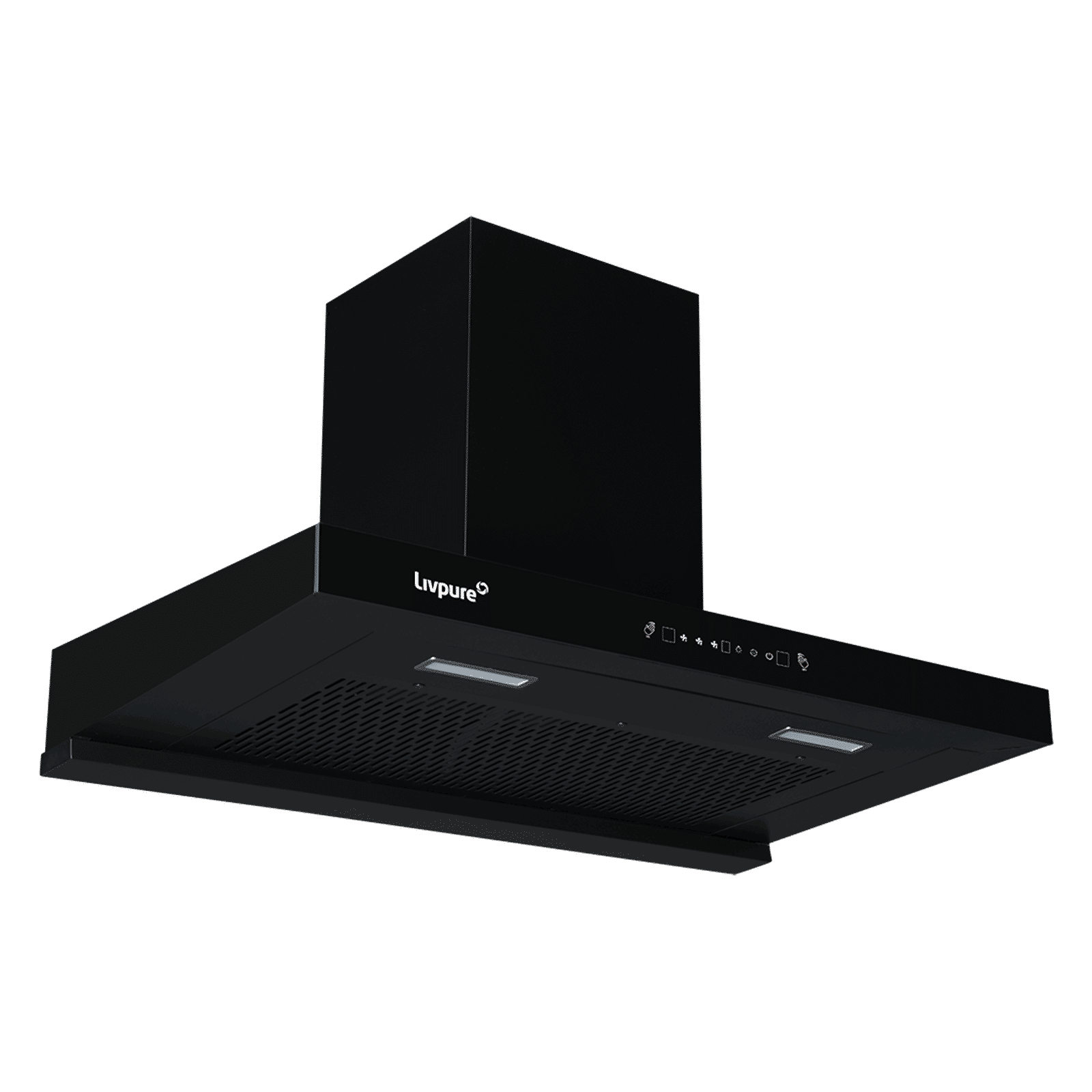 Livepure Ether 90cm 1350m3/hr Ducted Auto Clean Wall Mounted Chimney with Motion Sensor Controls (Black)_3