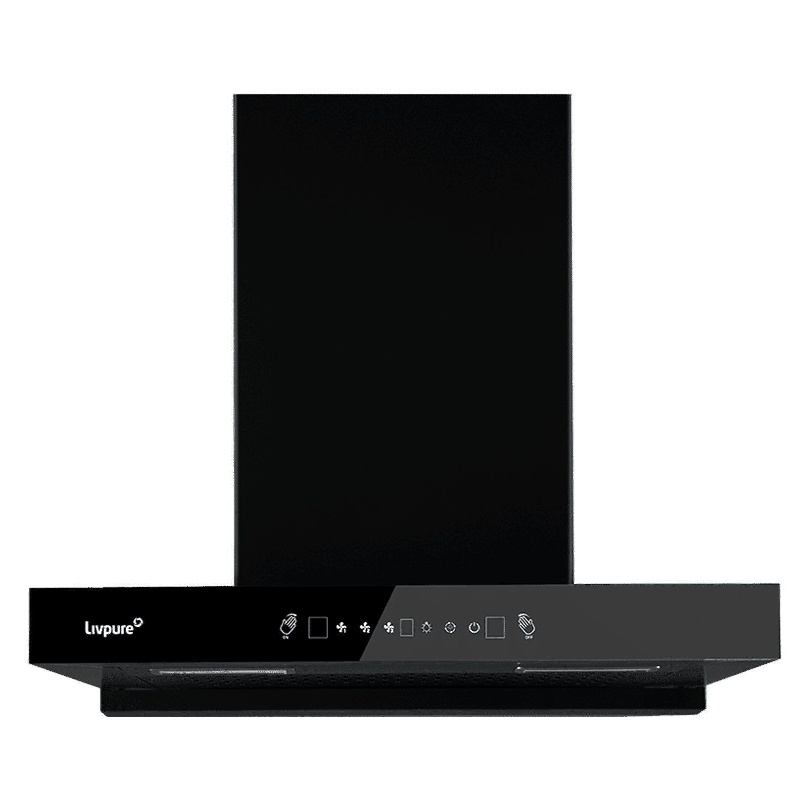 Livepure Ether 60cm 1350m3/hr Ducted Auto Clean Wall Mounted Chimney with Motion Sensor Controls (Black) Livepure Ether 60cm 1350m3/hr Ducted Auto Clean Wall Mounted Chimney with Motion Sensor Controls (Black)_1