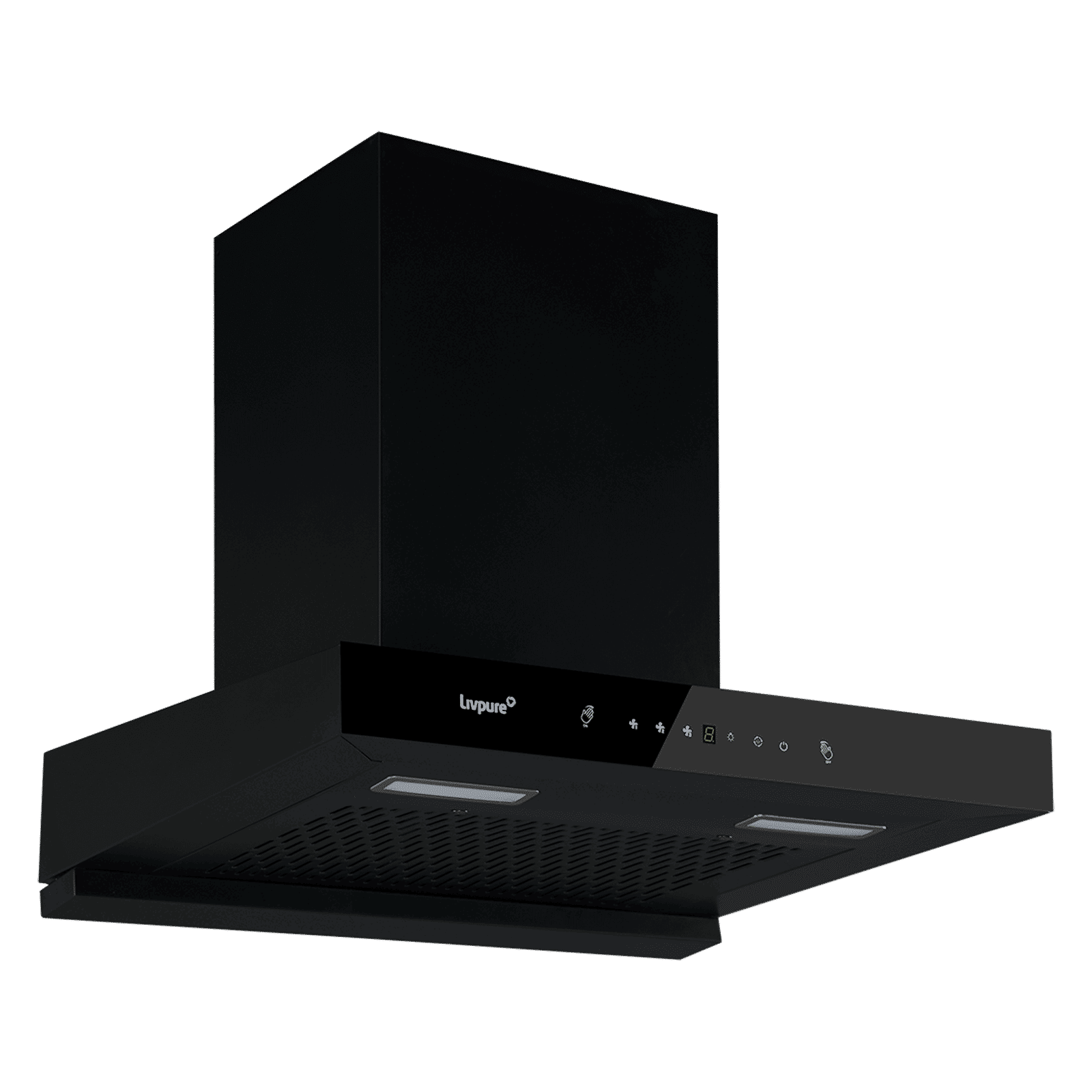 Livepure Ether 60cm 1350m3/hr Ducted Auto Clean Wall Mounted Chimney with Motion Sensor Controls (Black) Livepure Ether 60cm 1350m3/hr Ducted Auto Clean Wall Mounted Chimney with Motion Sensor Controls (Black)_3