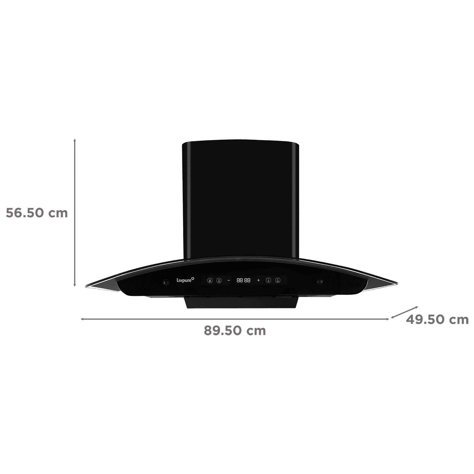 Livepure Invictor Plus 90cm 1450m3/hr Ducted Auto Clean Wall Mounted Chimney with Smart Touch & Gesture Control Panel (Black)_2