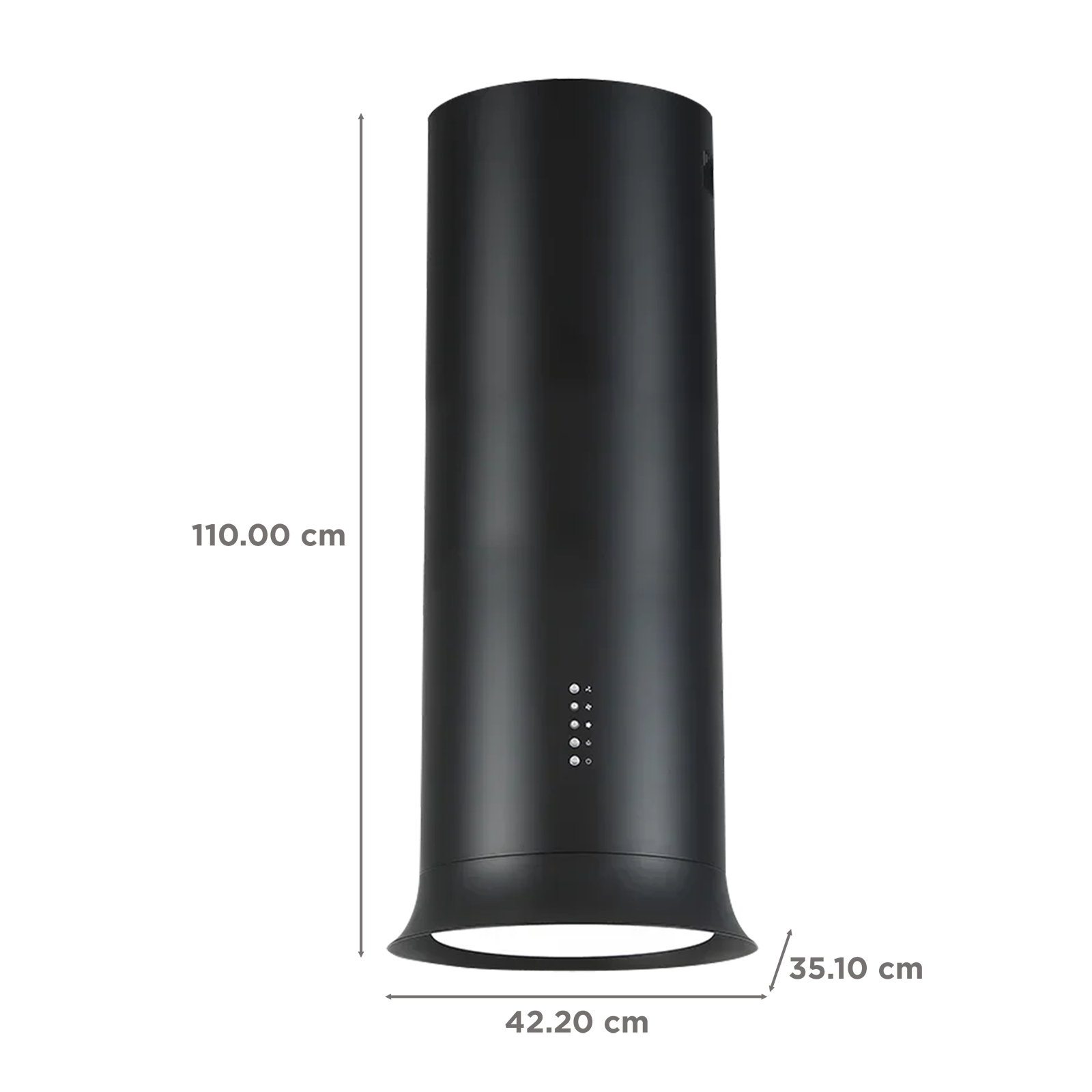 KAFF RUSSO42(IS) 42 cm 1000 m3/hr Ducted Ceiling Mounted Chimney With Soft Push Controls (Black)_2