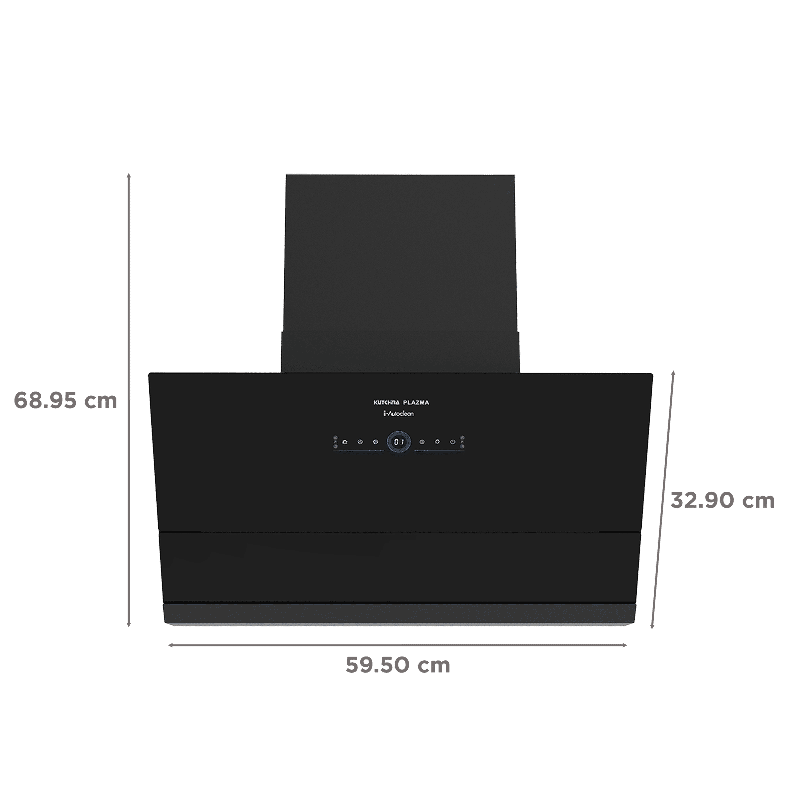 Kutchina ALPHA 60cm 1450m3/hr Ducted Auto Clean Wall Mounted Chimney with Wave Sensor (Black)_2