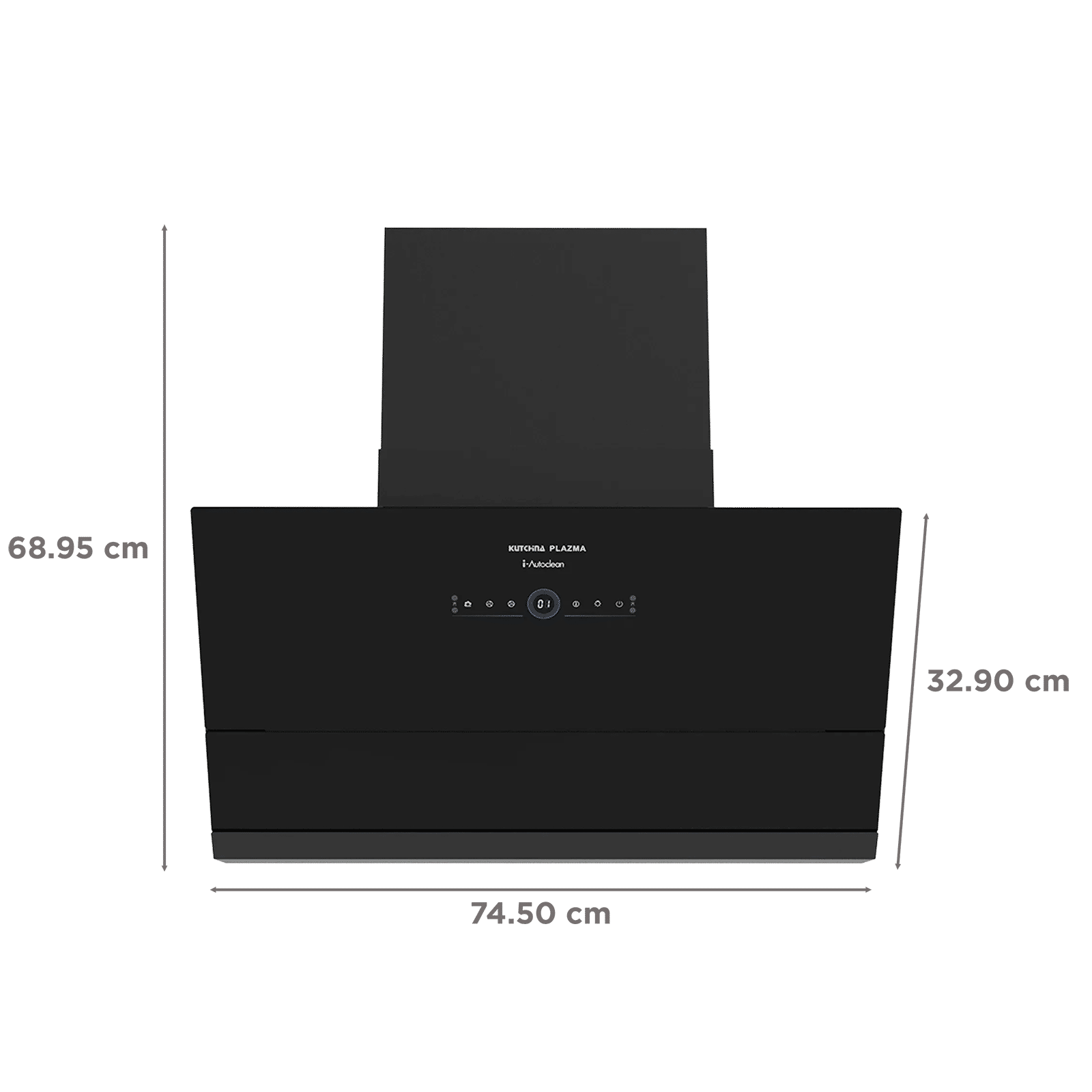 Kutchina ALPHA 75cm 1450m3/hr Ducted Auto Clean Wall Mounted Chimney with Wave Sensor (Black)_2