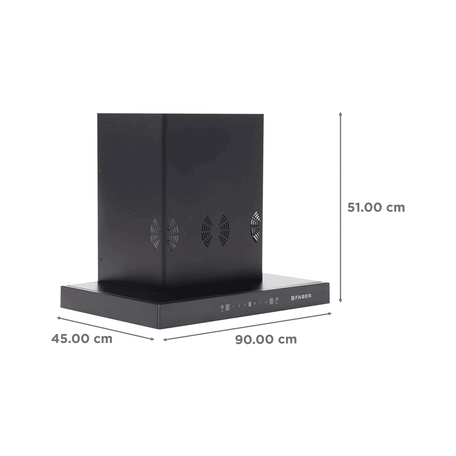 FABER Hood Silencio 3D IND HC SC FL BK 90 T cm 1325m3/hr Ducted Auto Clean Wall Mounted Chimney with Touch Control Panel (Black) FABER Hood Silencio 3D IND HC SC FL BK 90 T cm 1325m3/hr Ducted Auto Clean Wall Mounted Chimney with Touch Control Panel (Black)_3