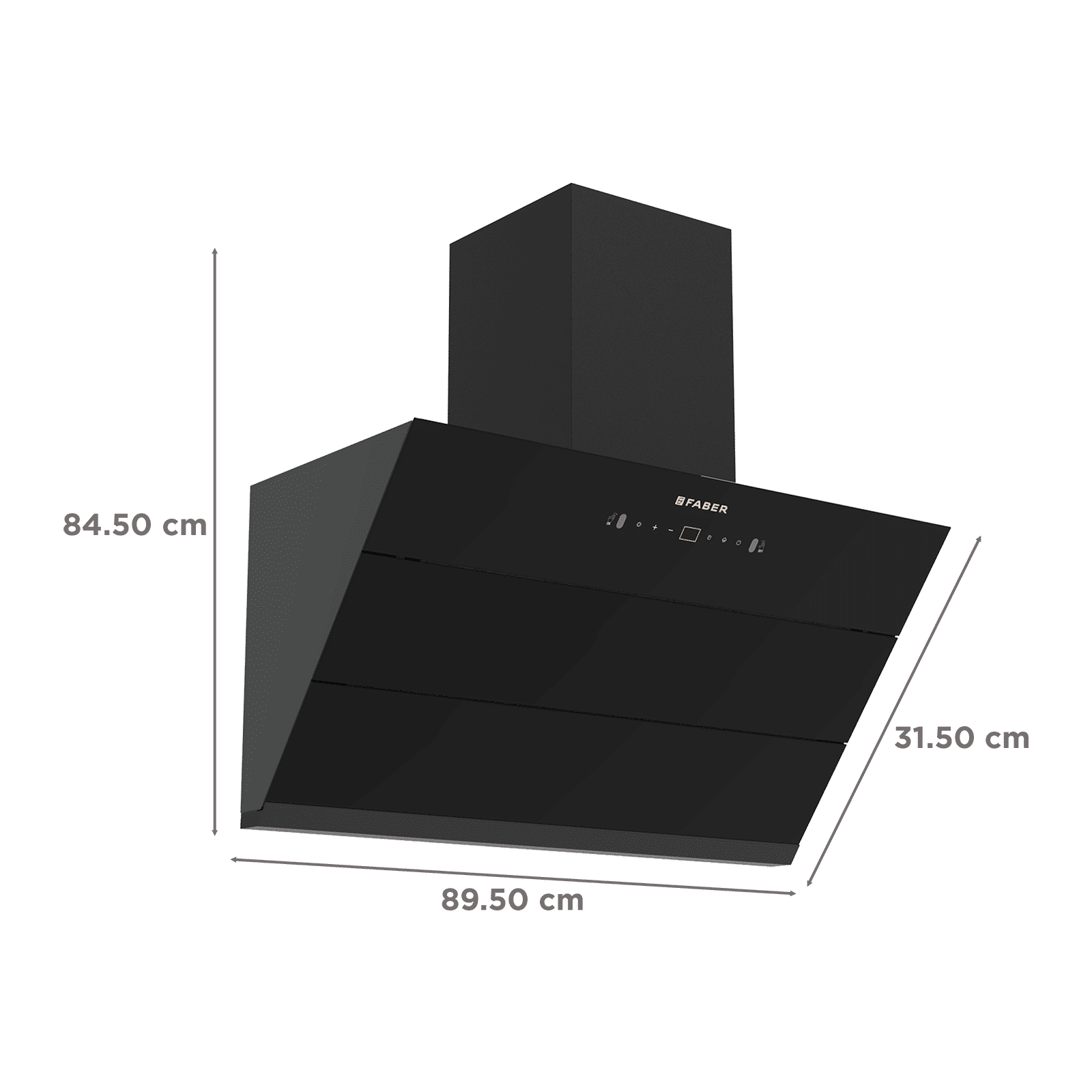 FABER HOOD AETHER BLDC HC SC FL BK IN 90cm 1600m3/hr Ducted Auto Clean Wall Mounted Chimney with LPG Leakage Sensor (Black)_2