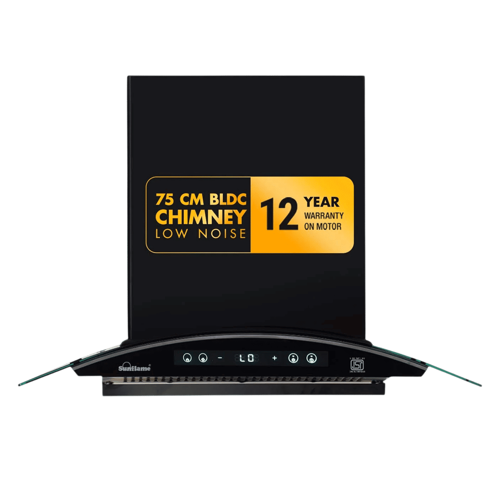 Sunflame SF-RE75 75cm 1400m3/hr Ducted Auto Clean Wall Mounted Chimney with Motion Senor Control (Black)_1