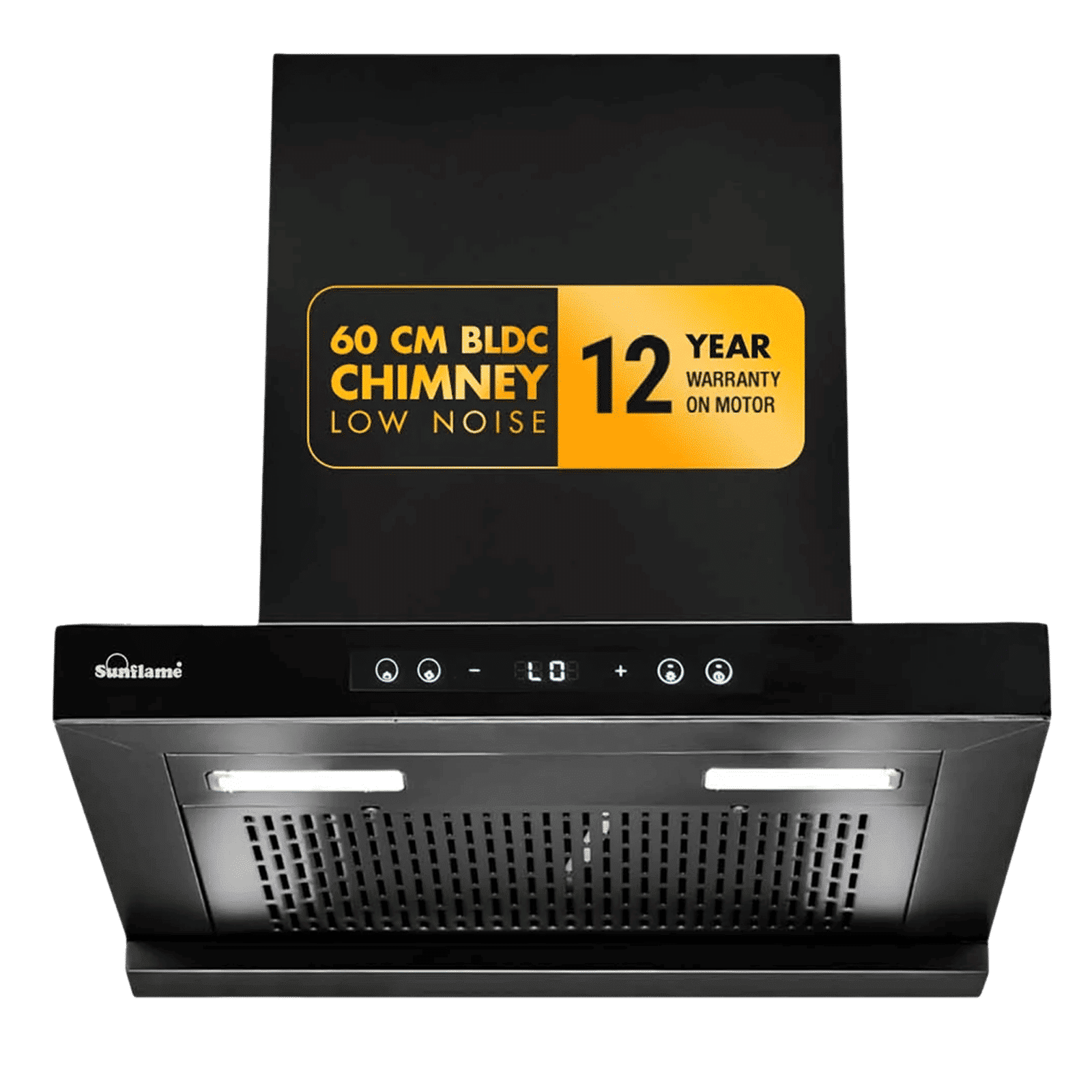 Sunflame SF-AS60 60cm 1400m3/hr Ducted Auto Clean Wall Mounted Chimney with Motion Senor Control (Black)_1