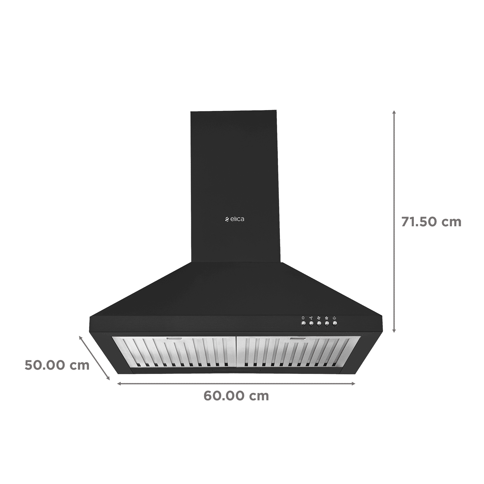 elica AH PLUS 260BF NERO 60cm 1600m3/hr Ducted Wall Mounted Chimney with Baffle Filters (Black)_2